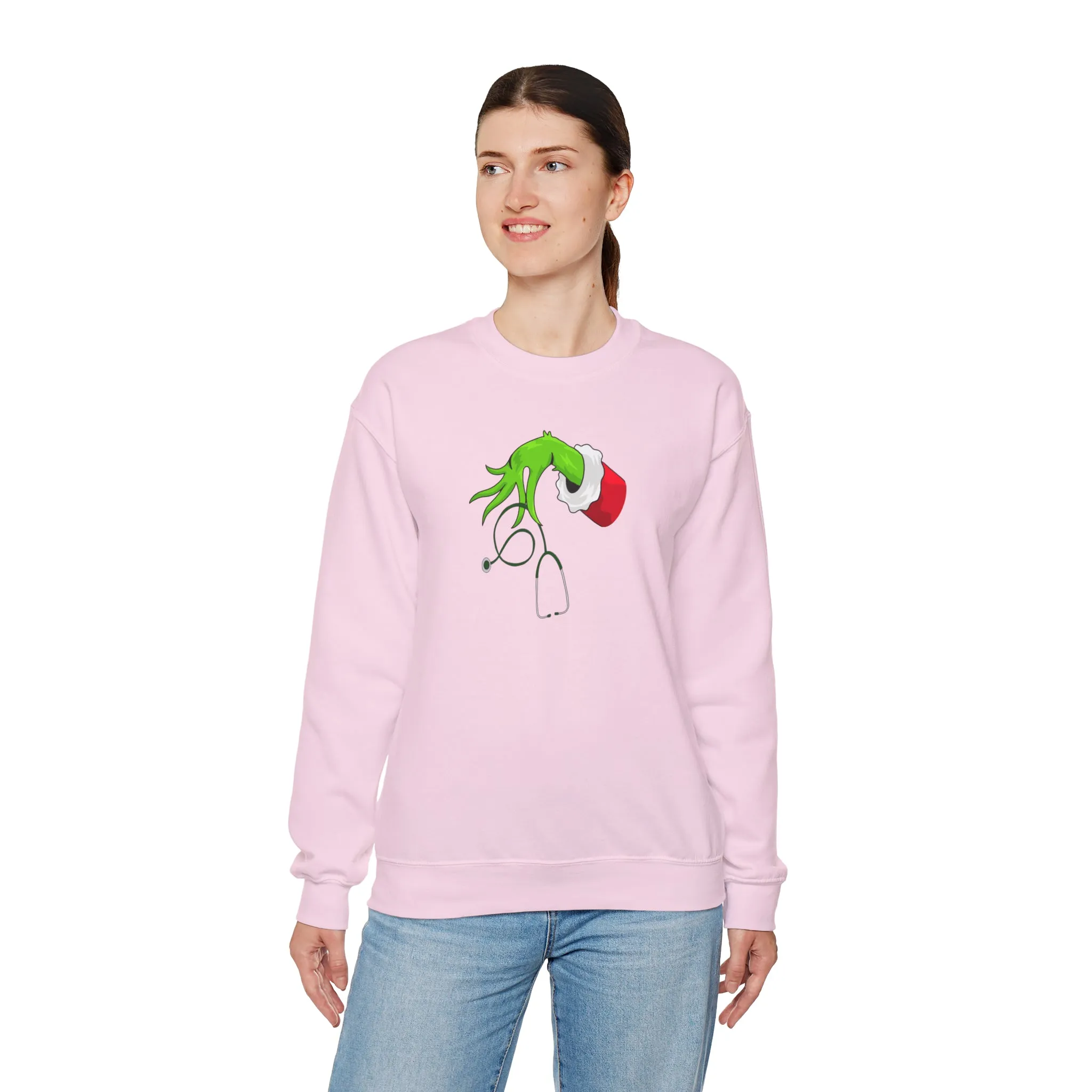 Grinch Nurse Christmas Unisex Heavy Blend™ Crewneck Sweatshirt