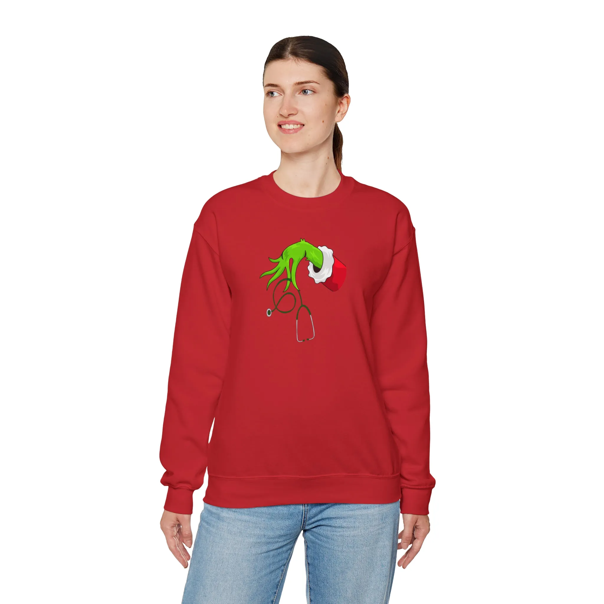 Grinch Nurse Christmas Unisex Heavy Blend™ Crewneck Sweatshirt