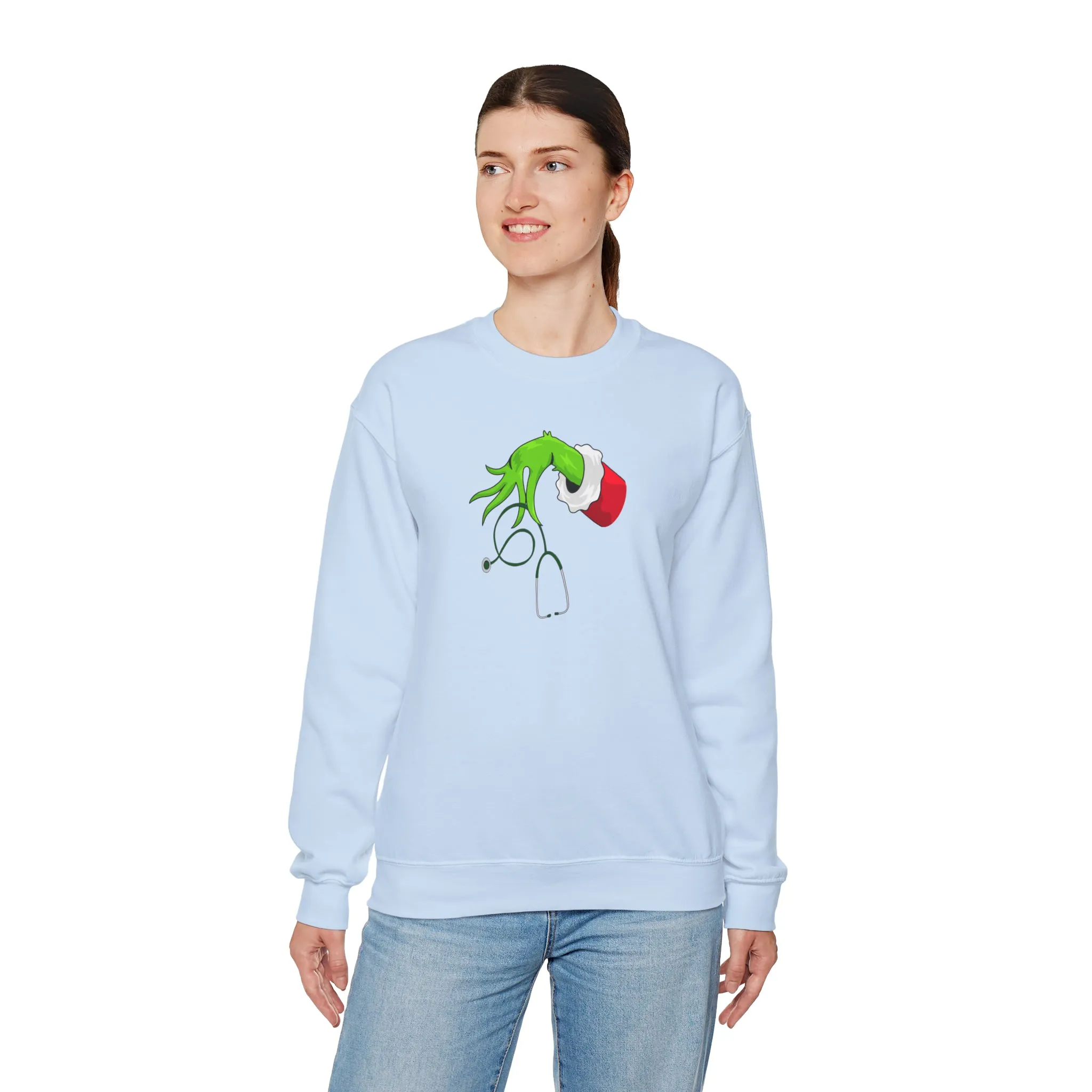 Grinch Nurse Christmas Unisex Heavy Blend™ Crewneck Sweatshirt