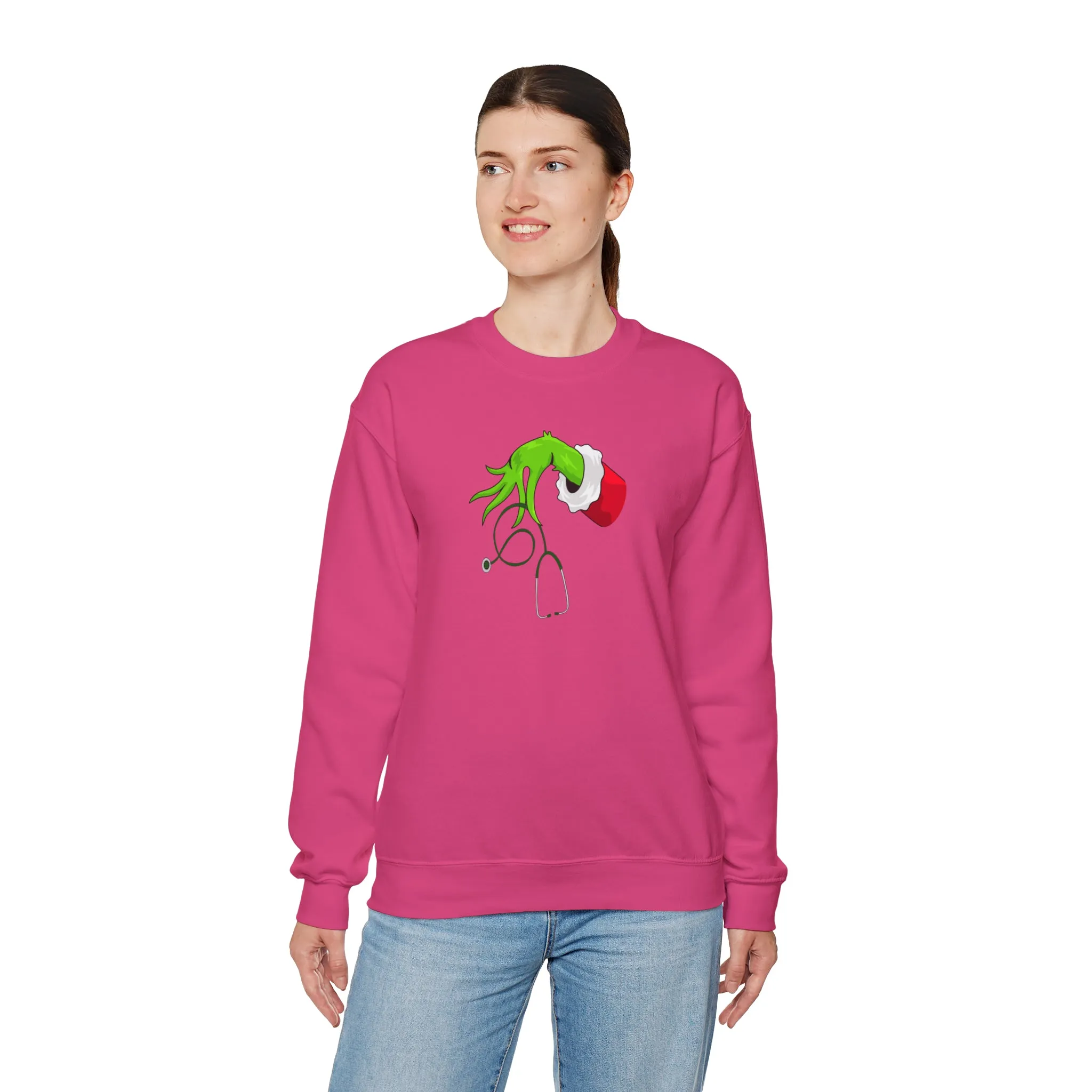 Grinch Nurse Christmas Unisex Heavy Blend™ Crewneck Sweatshirt