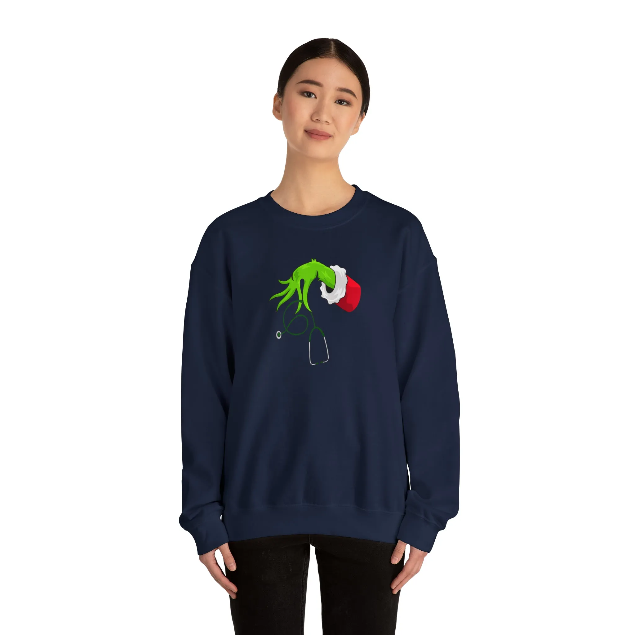 Grinch Nurse Christmas Unisex Heavy Blend™ Crewneck Sweatshirt