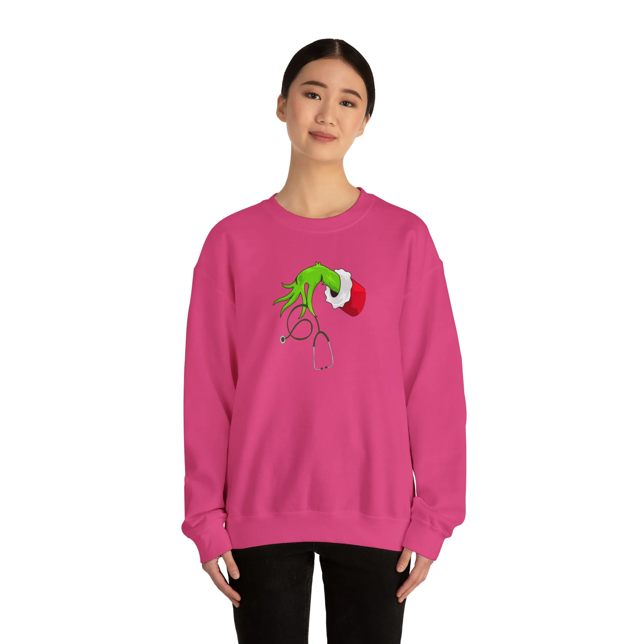 Grinch Nurse Christmas Unisex Heavy Blend™ Crewneck Sweatshirt