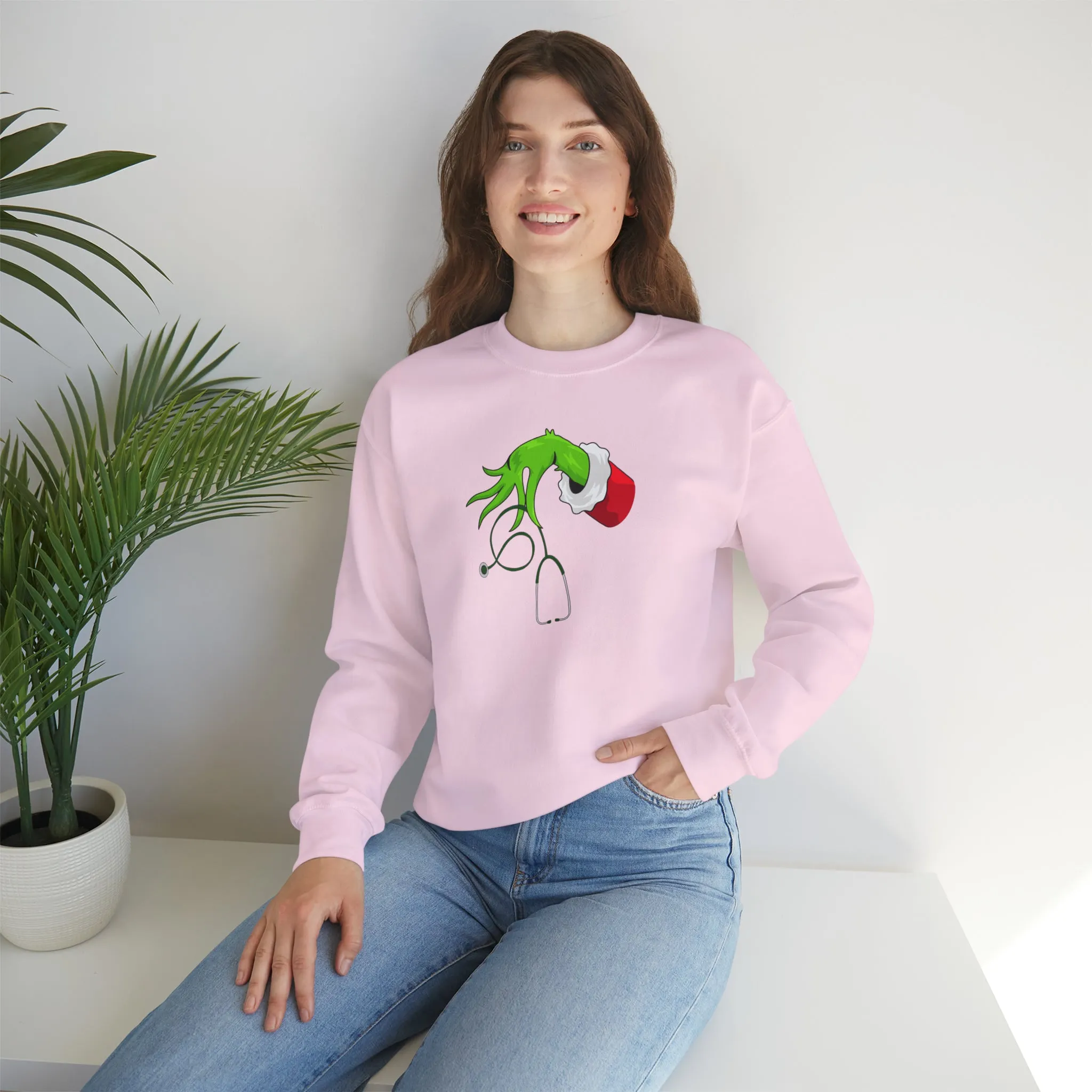 Grinch Nurse Christmas Unisex Heavy Blend™ Crewneck Sweatshirt