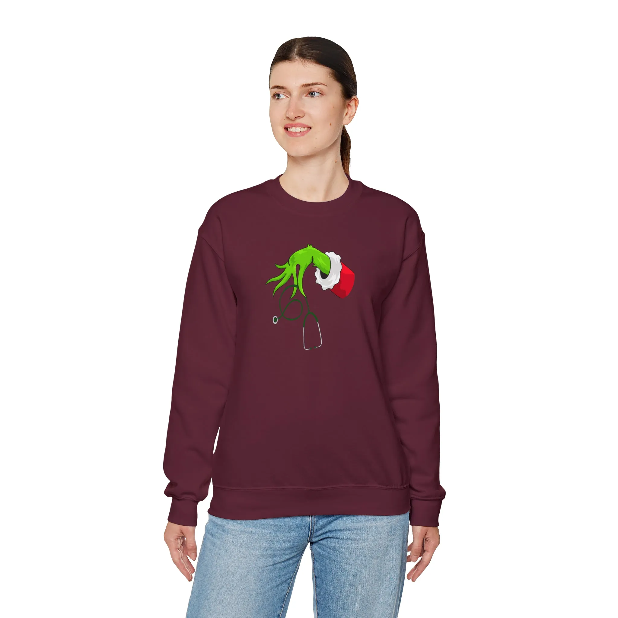 Grinch Nurse Christmas Unisex Heavy Blend™ Crewneck Sweatshirt