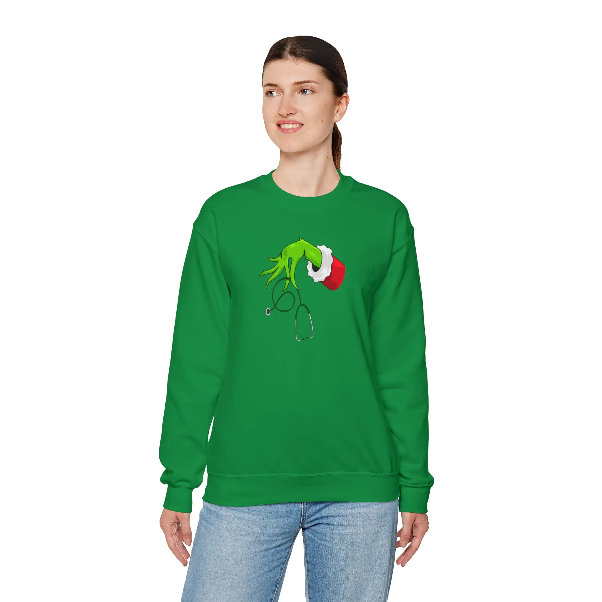 Grinch Nurse Christmas Unisex Heavy Blend™ Crewneck Sweatshirt