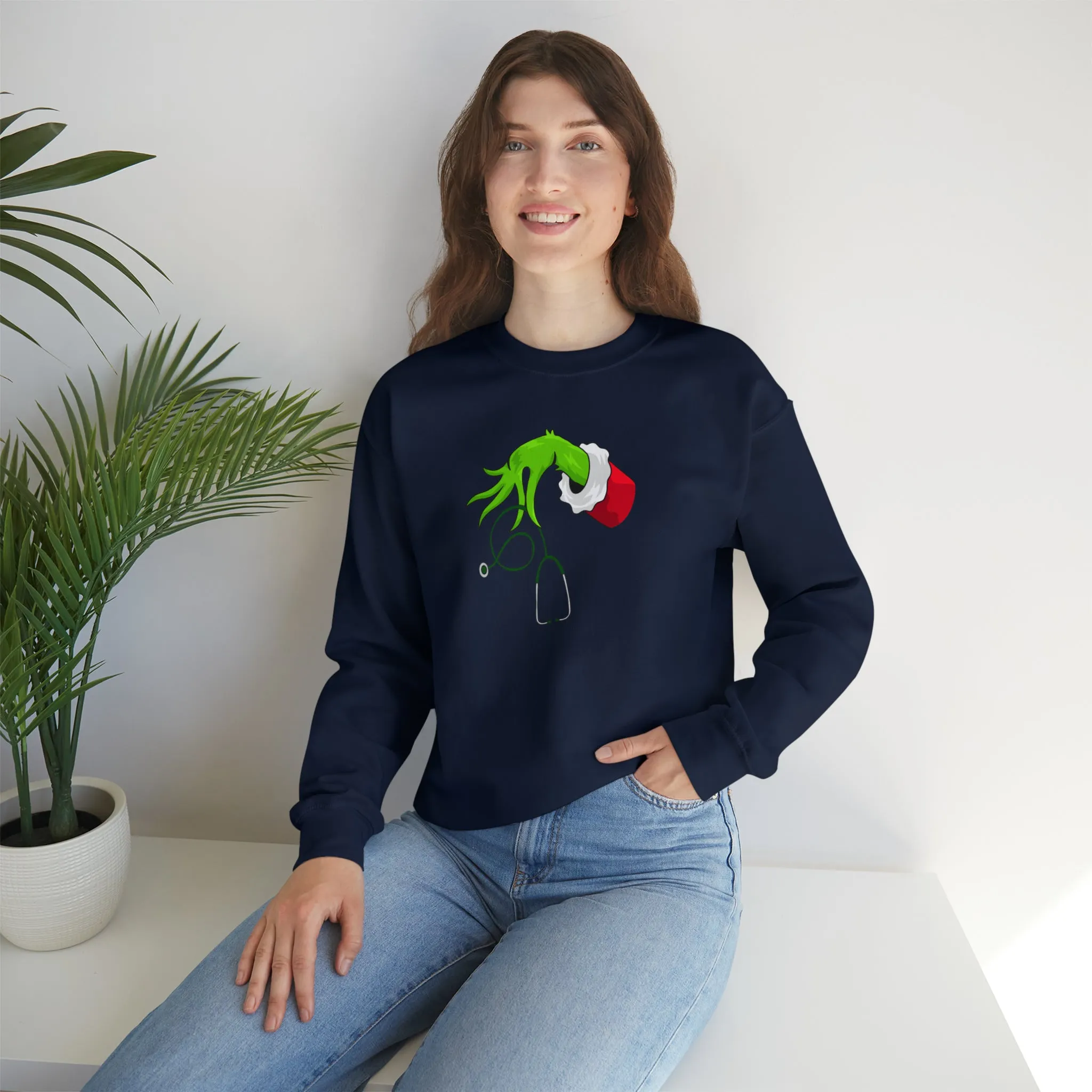 Grinch Nurse Christmas Unisex Heavy Blend™ Crewneck Sweatshirt