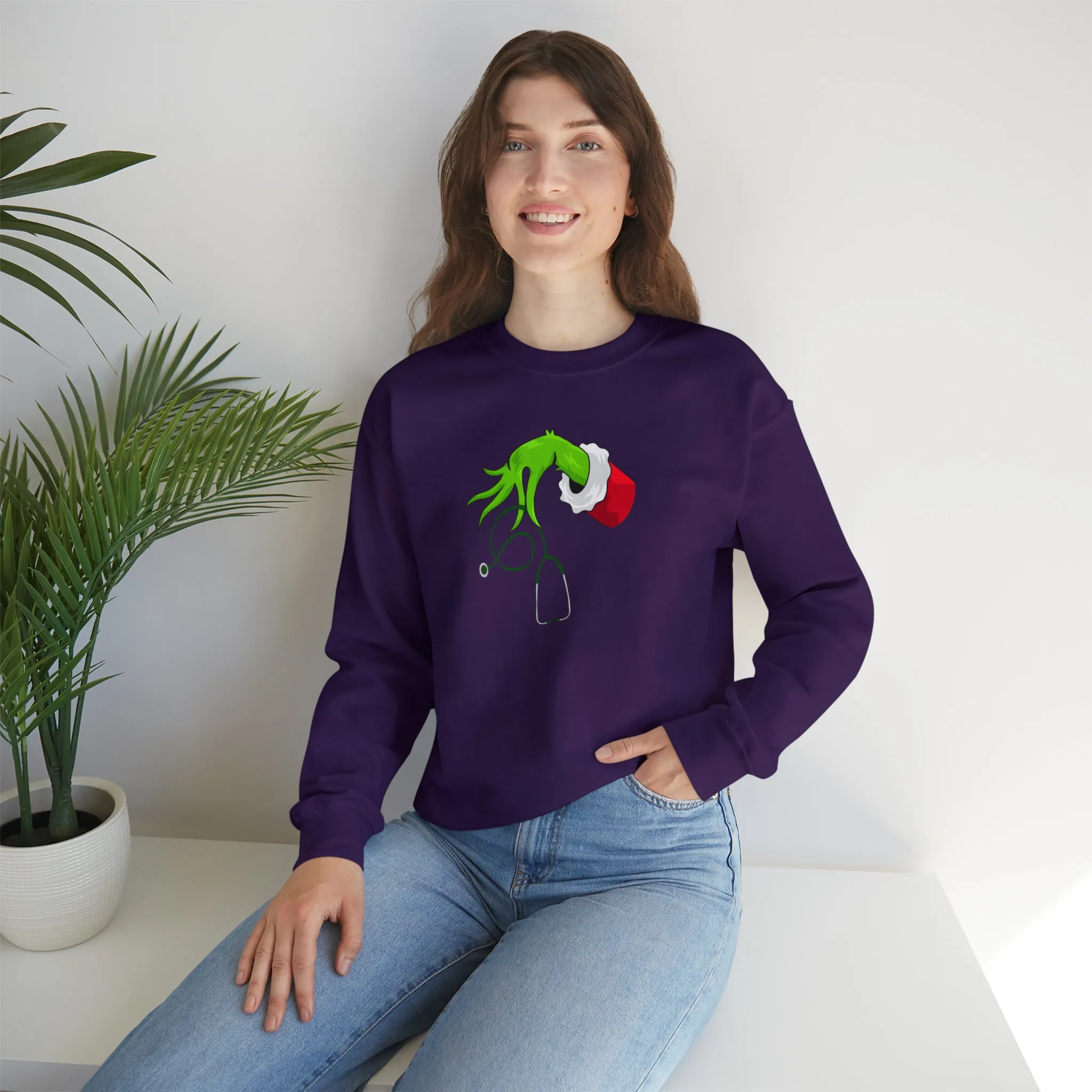 Grinch Nurse Christmas Unisex Heavy Blend™ Crewneck Sweatshirt