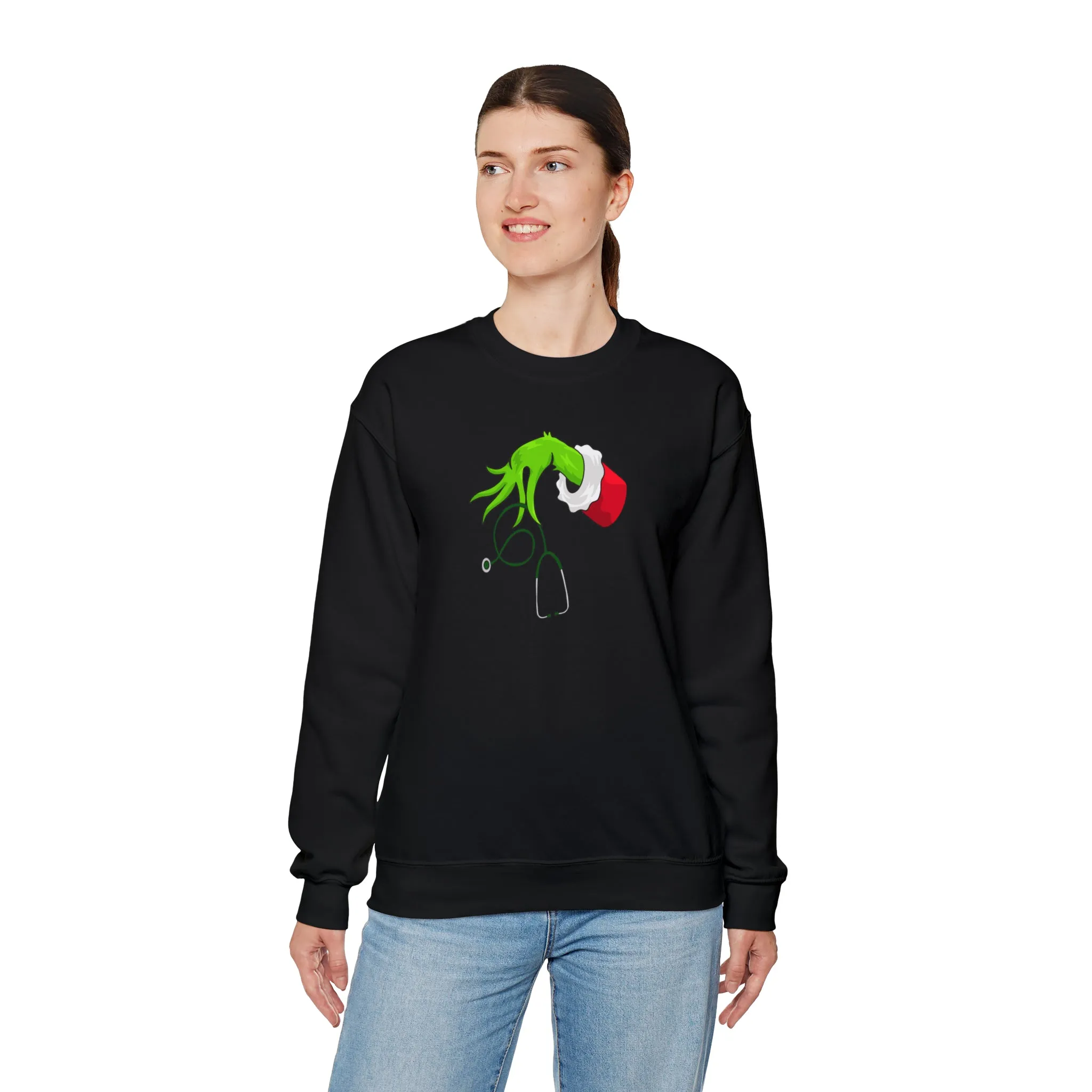 Grinch Nurse Christmas Unisex Heavy Blend™ Crewneck Sweatshirt