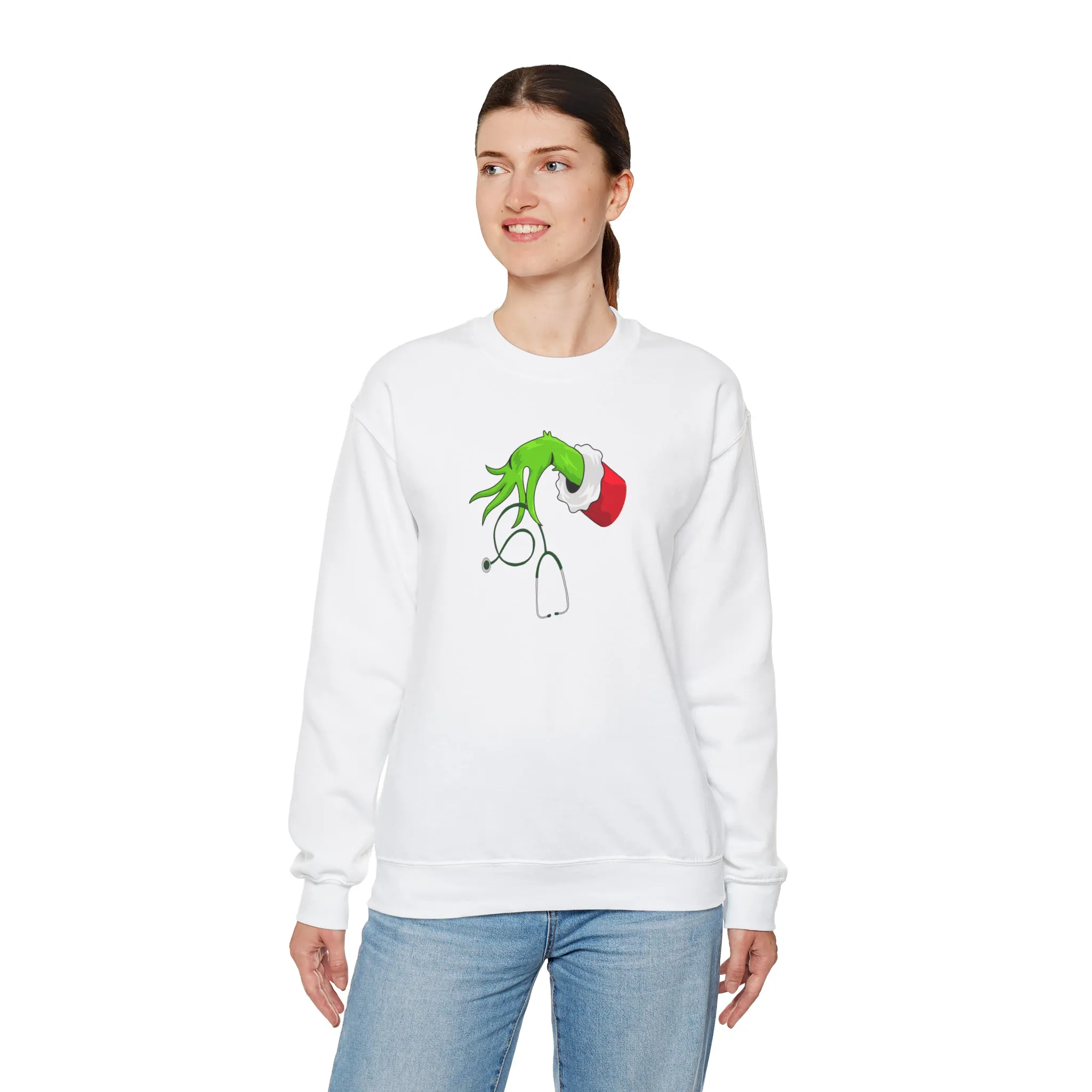 Grinch Nurse Christmas Unisex Heavy Blend™ Crewneck Sweatshirt