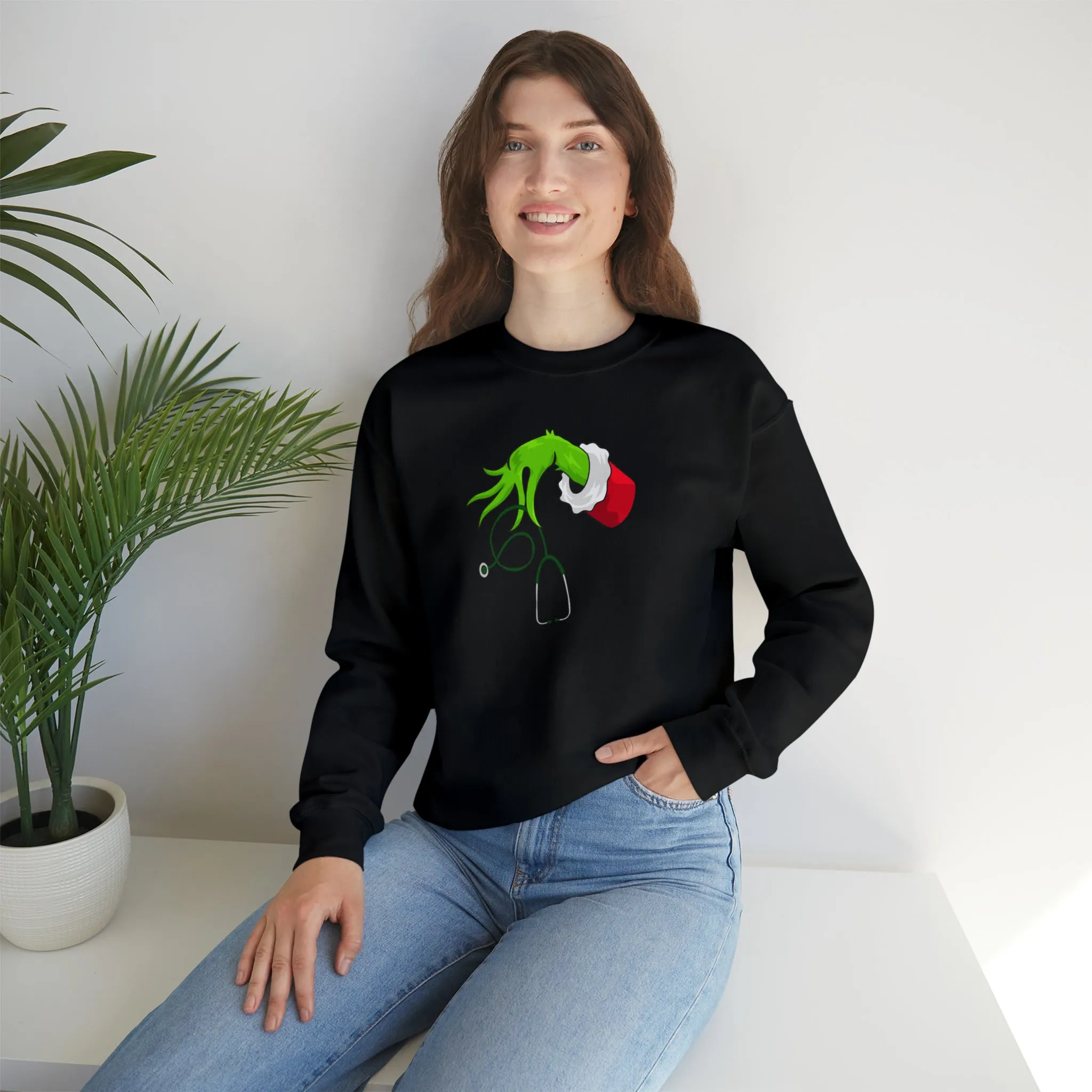 Grinch Nurse Christmas Unisex Heavy Blend™ Crewneck Sweatshirt