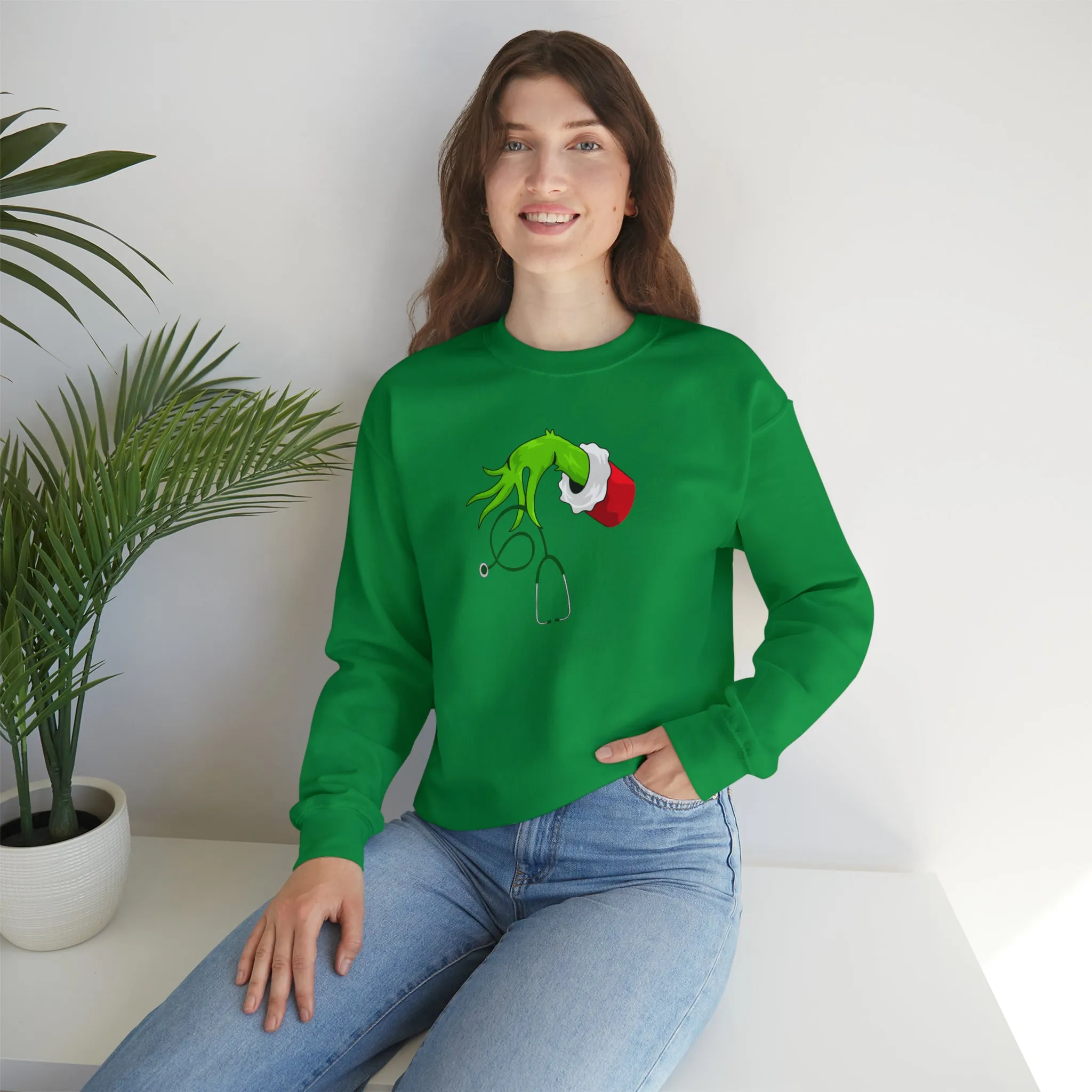 Grinch Nurse Christmas Unisex Heavy Blend™ Crewneck Sweatshirt