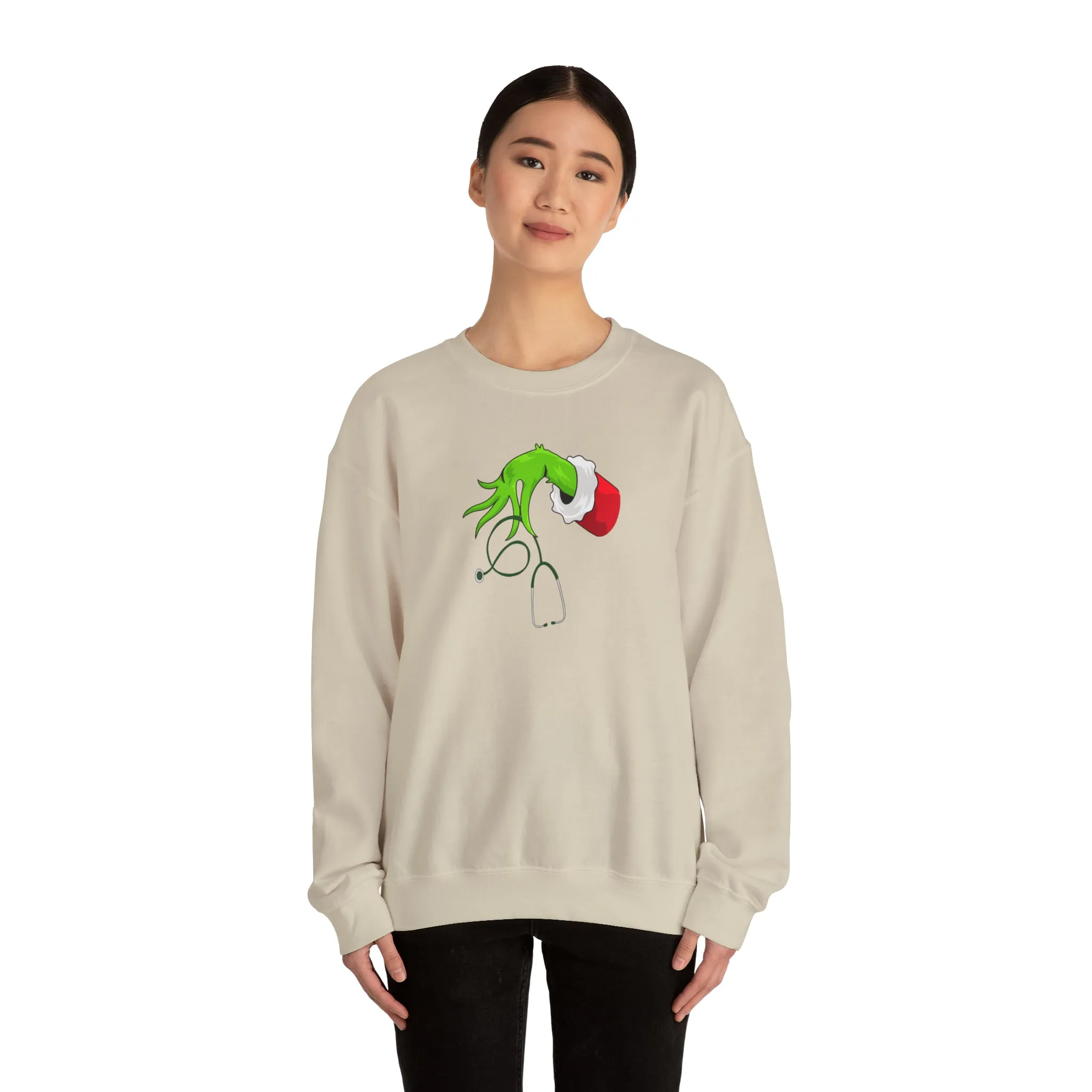 Grinch Nurse Christmas Unisex Heavy Blend™ Crewneck Sweatshirt