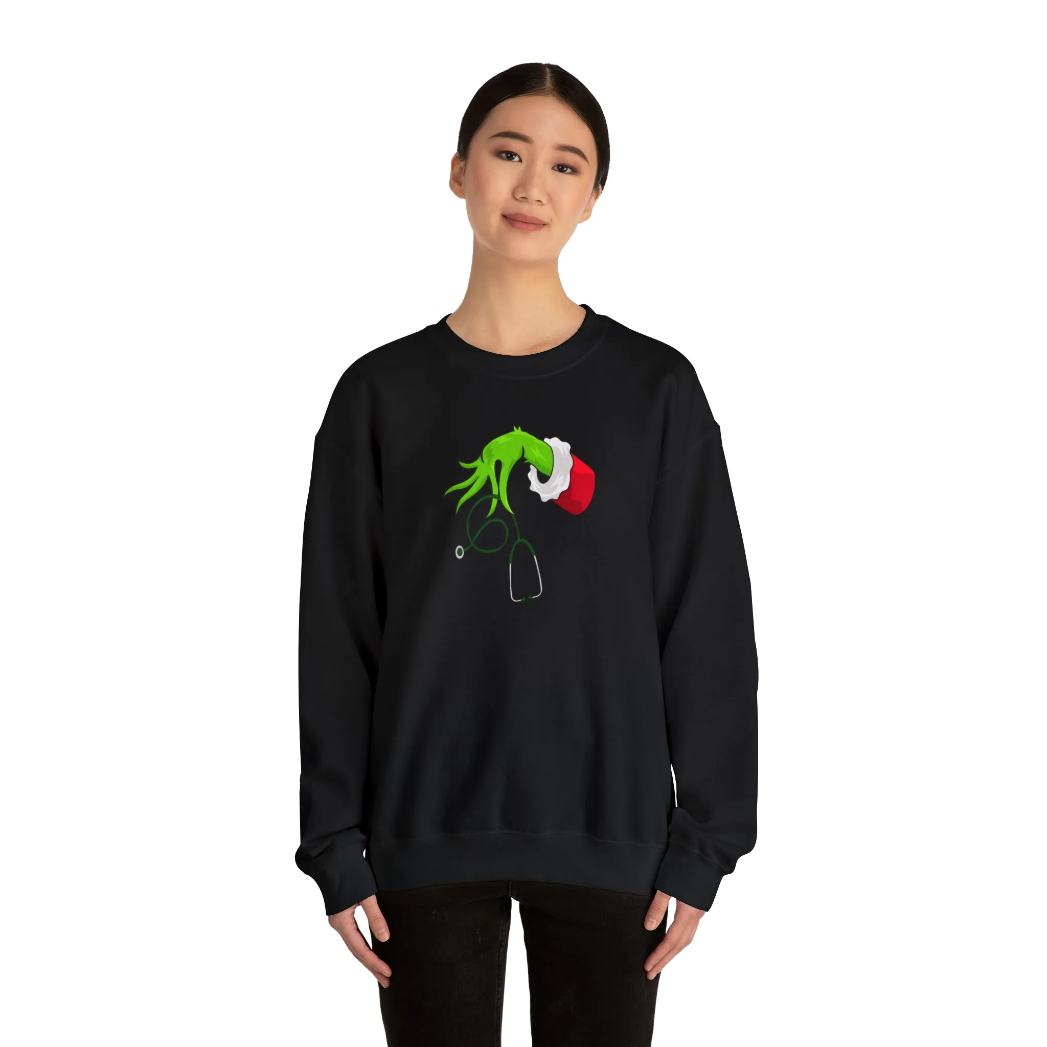 Grinch Nurse Christmas Unisex Heavy Blend™ Crewneck Sweatshirt