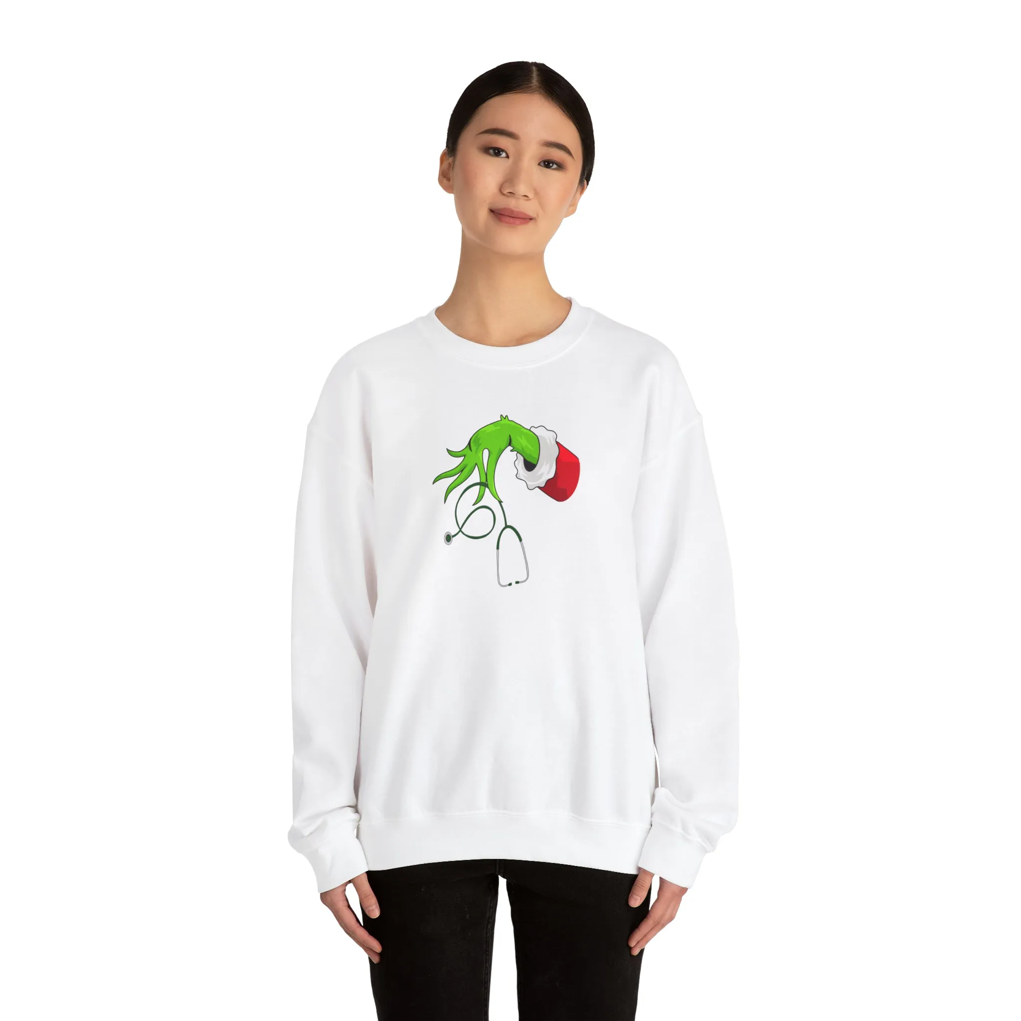 Grinch Nurse Christmas Unisex Heavy Blend™ Crewneck Sweatshirt