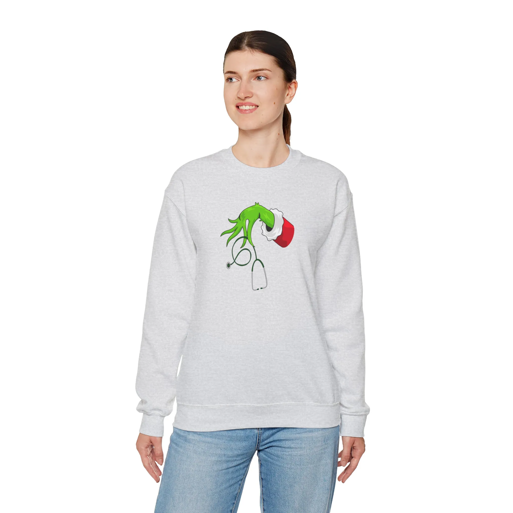 Grinch Nurse Christmas Unisex Heavy Blend™ Crewneck Sweatshirt