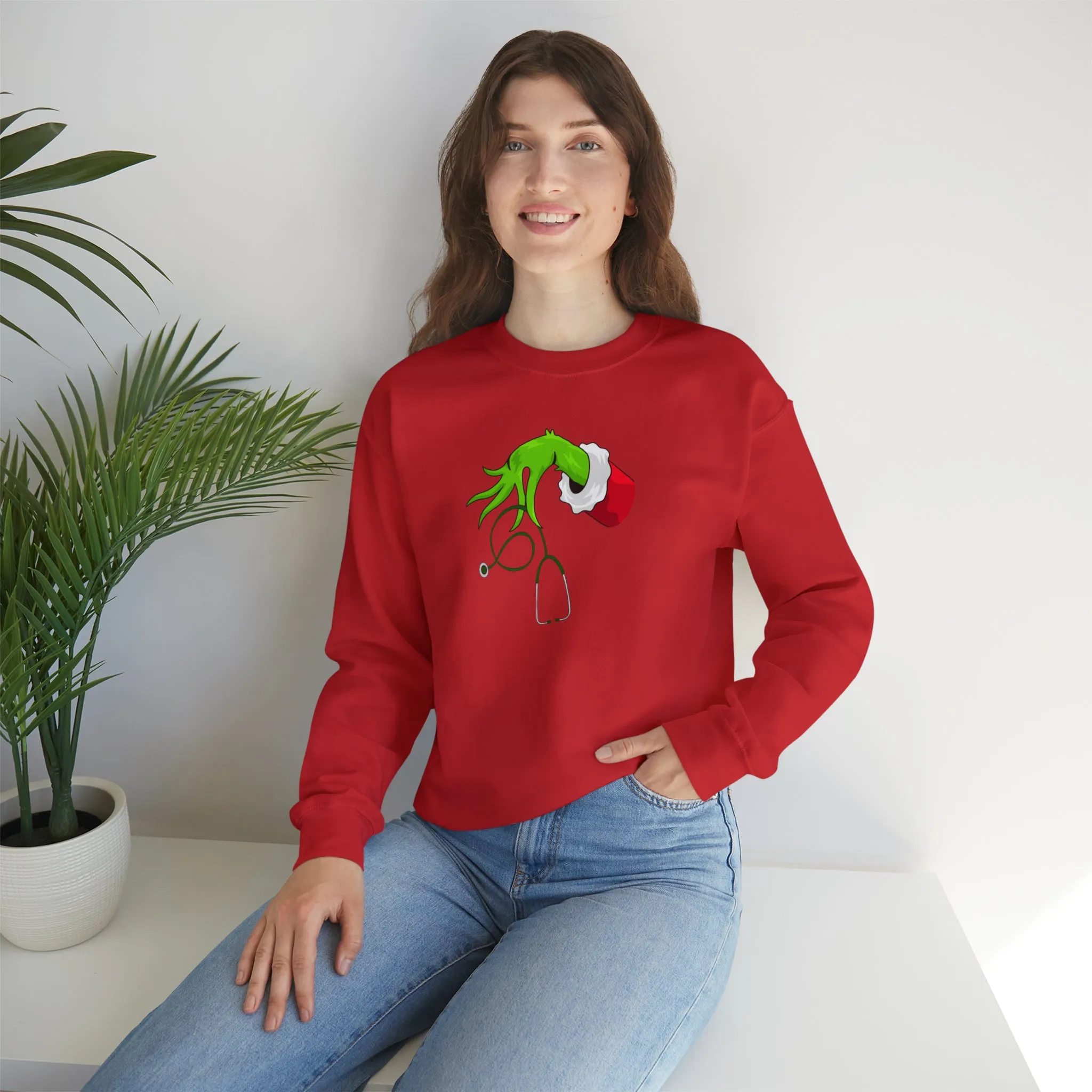 Grinch Nurse Christmas Unisex Heavy Blend™ Crewneck Sweatshirt