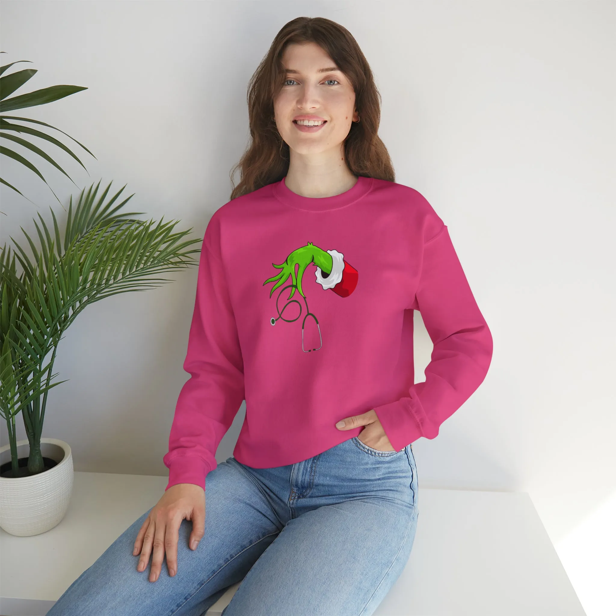 Grinch Nurse Christmas Unisex Heavy Blend™ Crewneck Sweatshirt