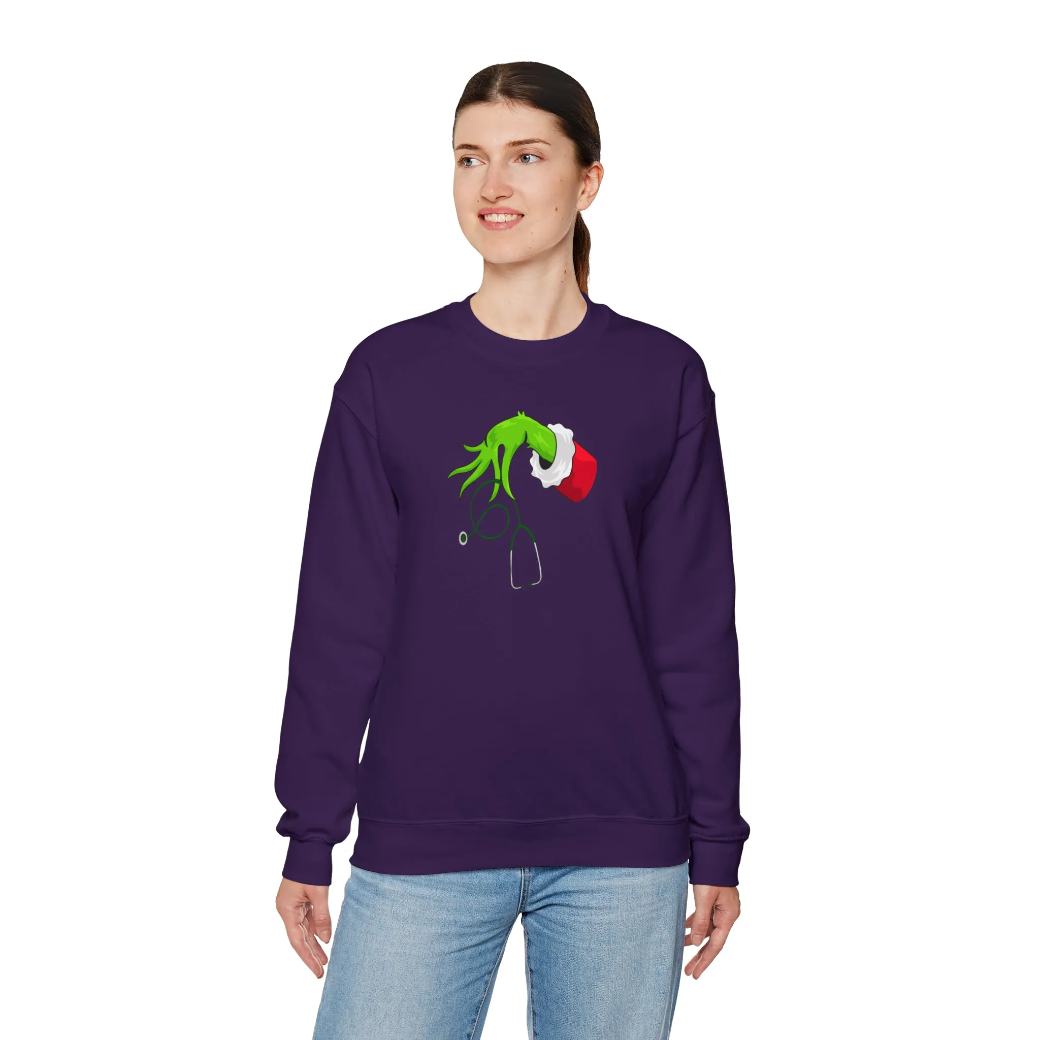 Grinch Nurse Christmas Unisex Heavy Blend™ Crewneck Sweatshirt