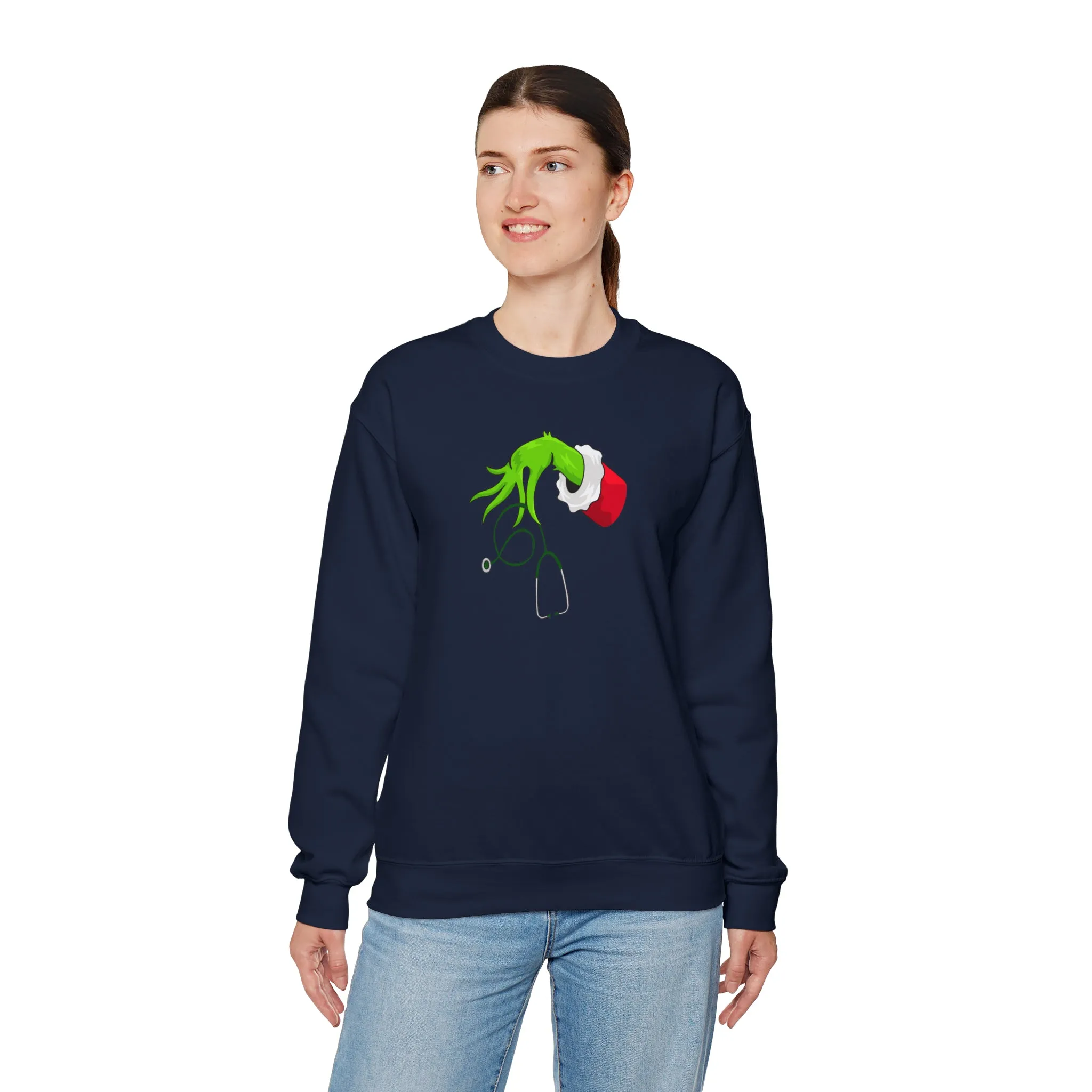 Grinch Nurse Christmas Unisex Heavy Blend™ Crewneck Sweatshirt