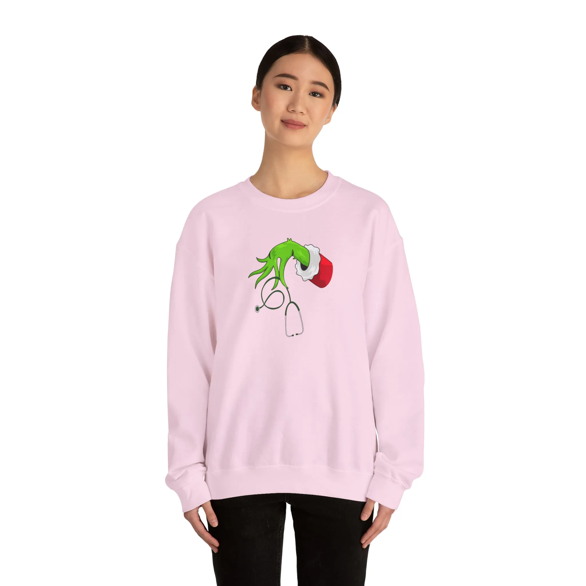 Grinch Nurse Christmas Unisex Heavy Blend™ Crewneck Sweatshirt