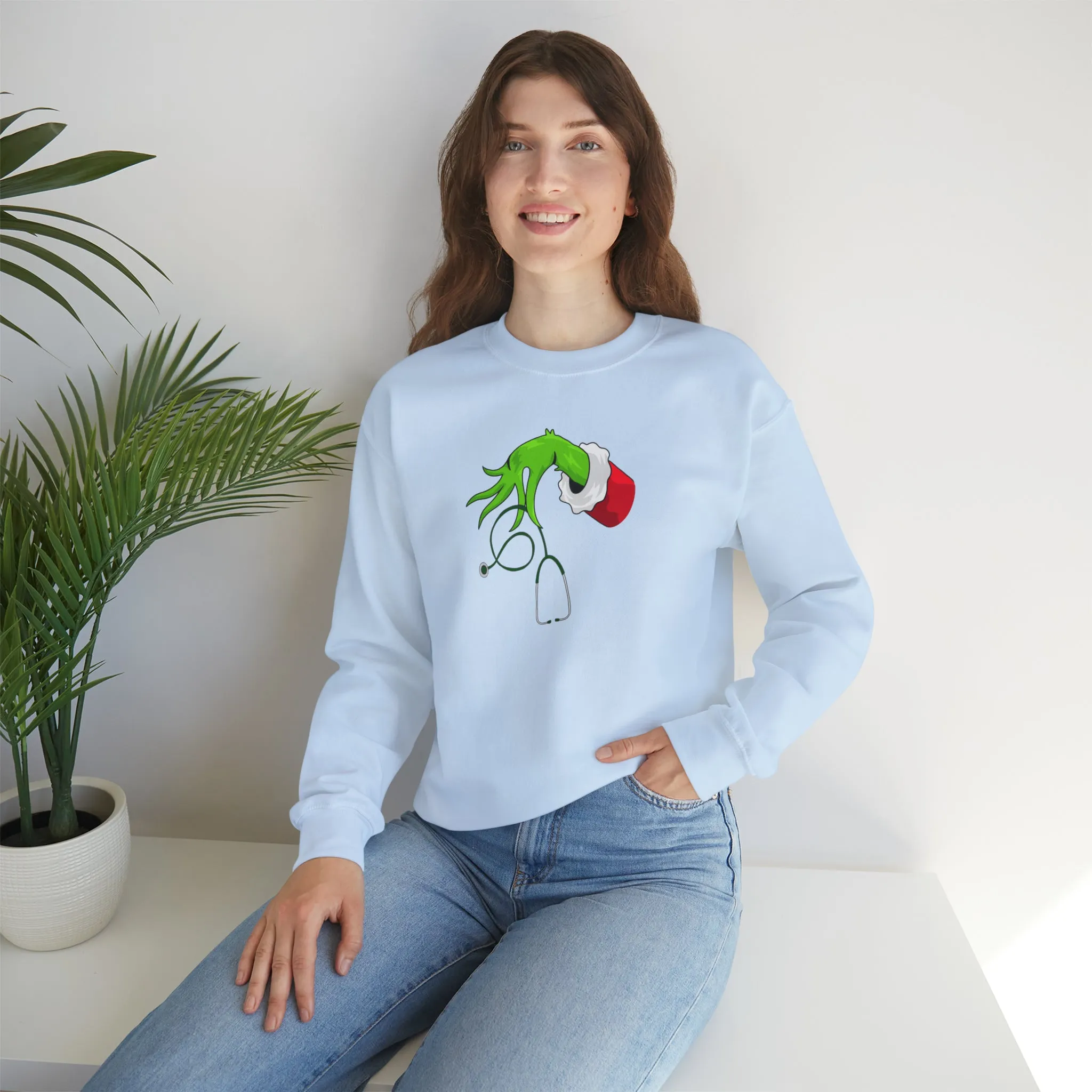 Grinch Nurse Christmas Unisex Heavy Blend™ Crewneck Sweatshirt