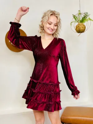 Holiday Velvet Dress - Maroon