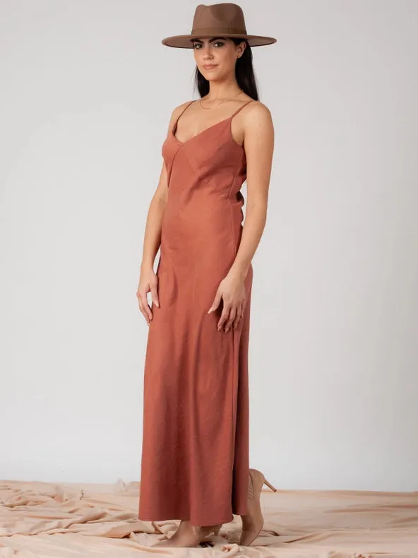 Jenn Seam Detailed Slip Dress-Pale Geranium