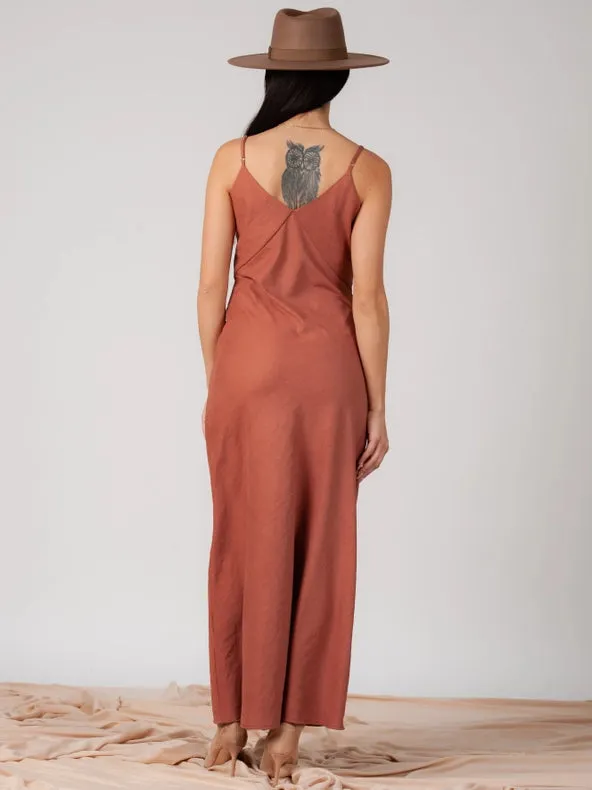 Jenn Seam Detailed Slip Dress-Pale Geranium