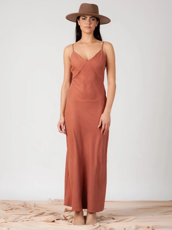 Jenn Seam Detailed Slip Dress-Pale Geranium