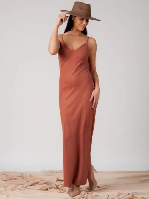 Jenn Seam Detailed Slip Dress-Pale Geranium