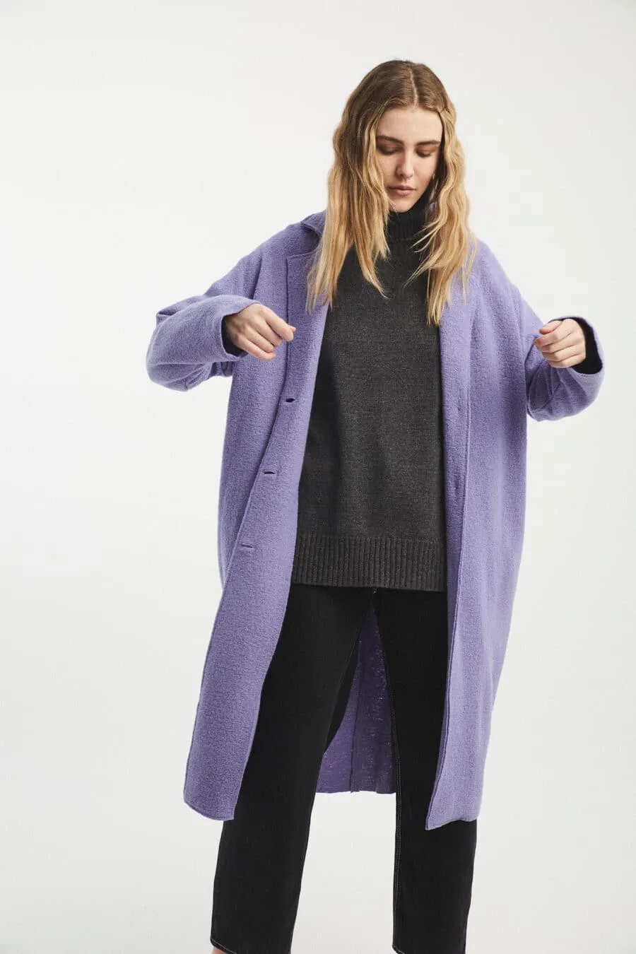 light wool coat - dessau - lilac