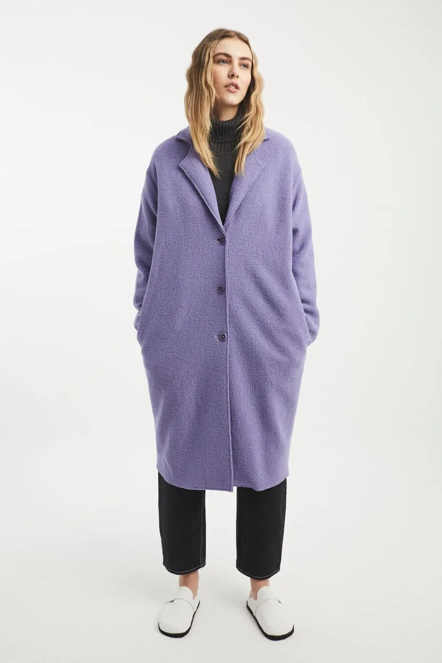 light wool coat - dessau - lilac