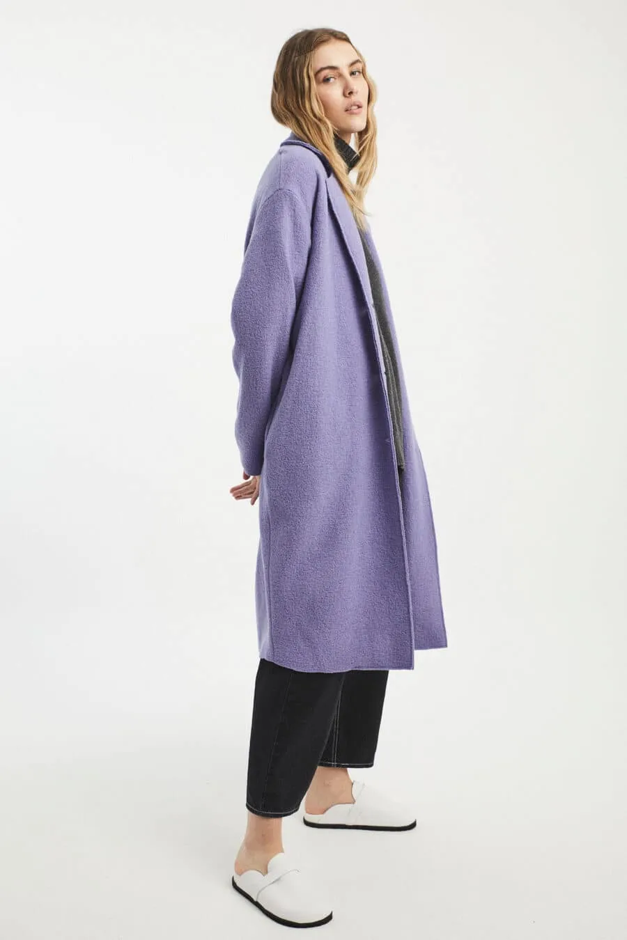 light wool coat - dessau - lilac