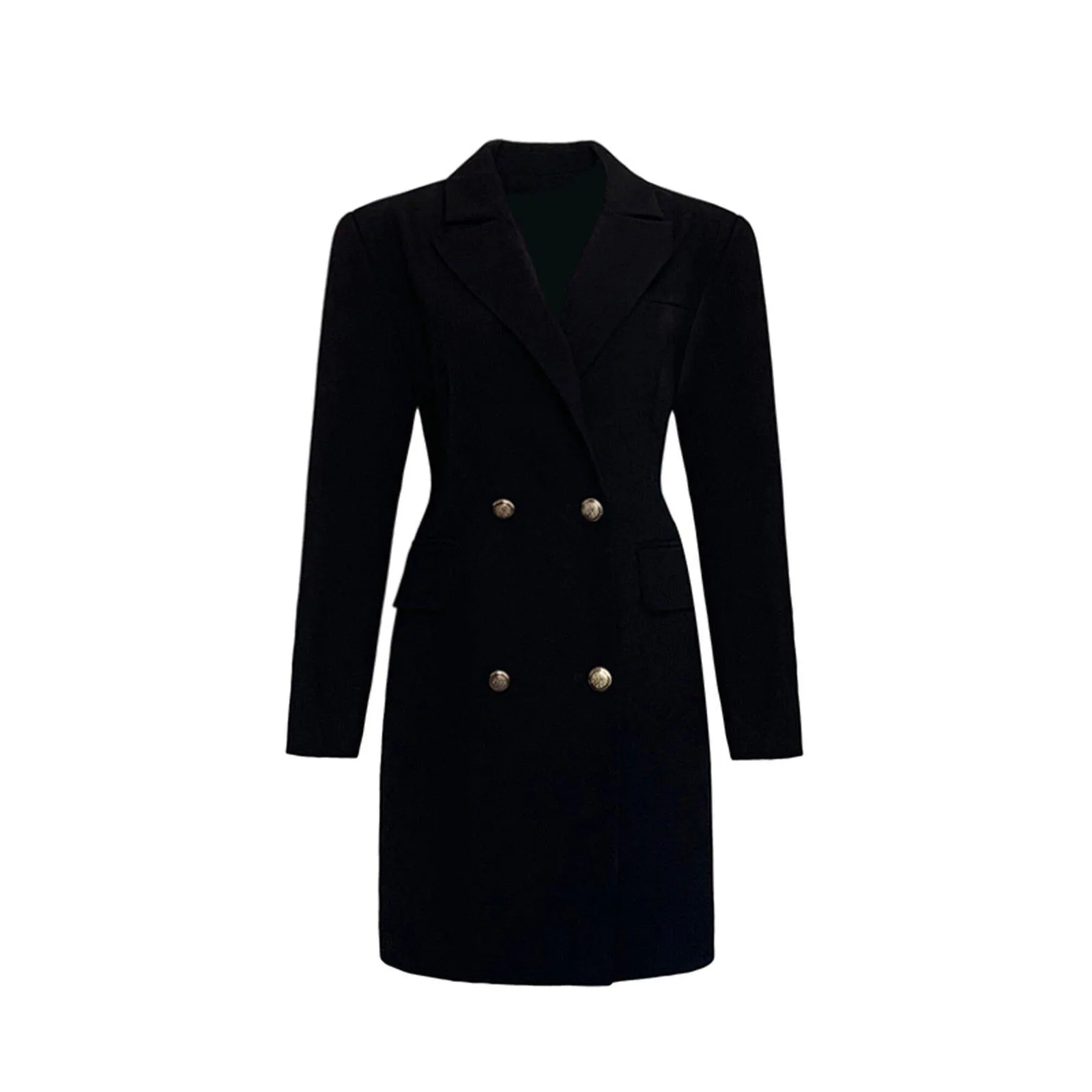 Long Sleeve Slim Fit Double Breasted Blazer Coat