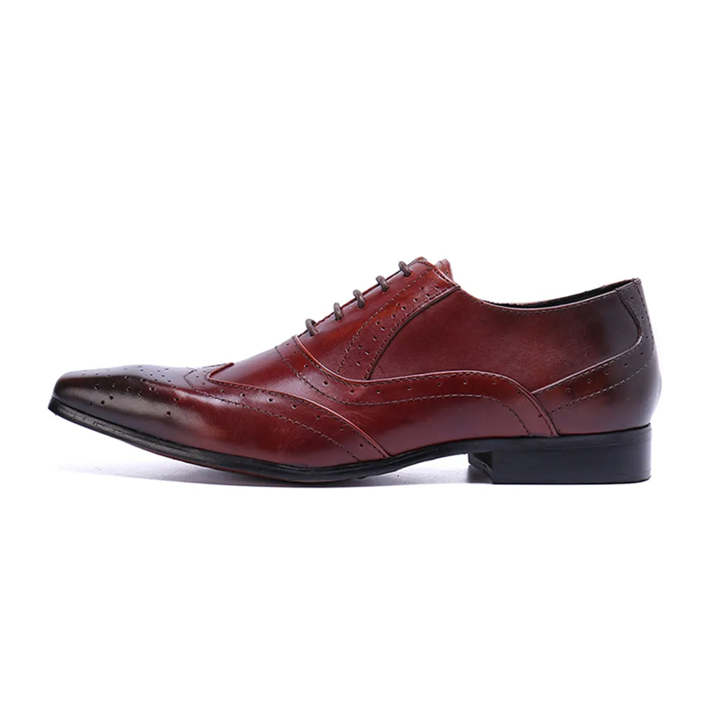 Mens Lace Up Square Toe Low Heel Oxford Shoes