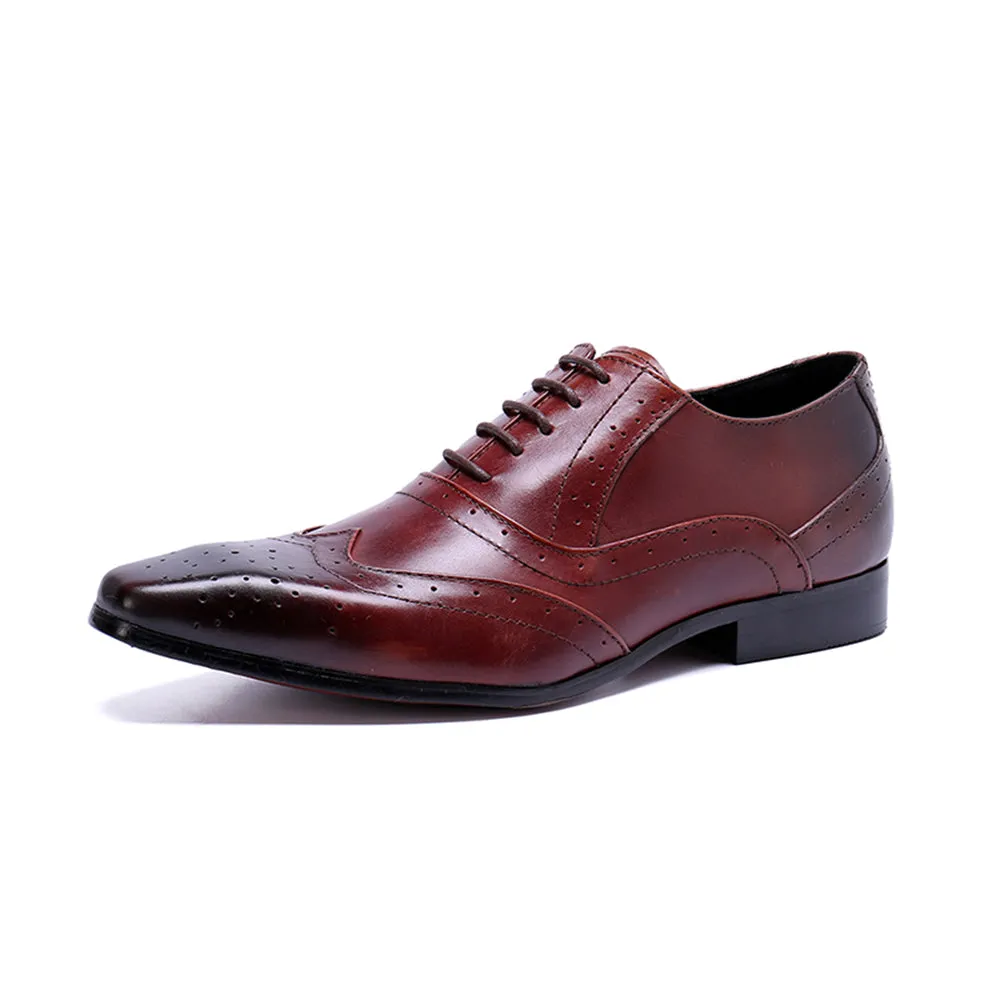 Mens Lace Up Square Toe Low Heel Oxford Shoes