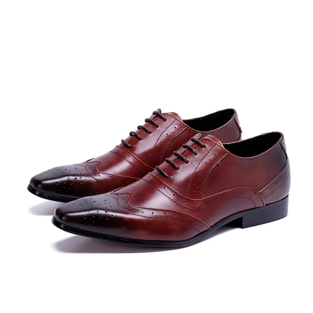Mens Lace Up Square Toe Low Heel Oxford Shoes