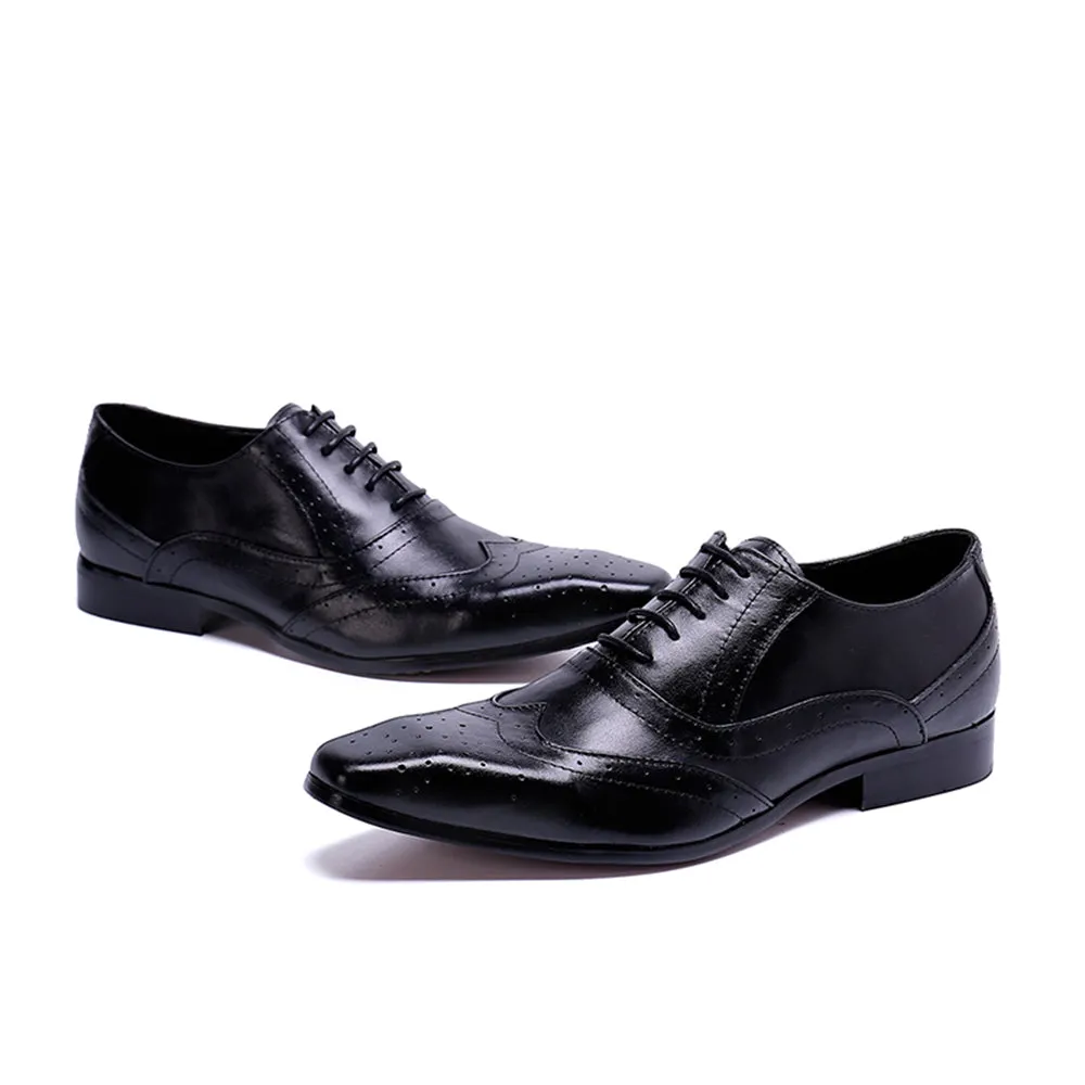 Mens Lace Up Square Toe Low Heel Oxford Shoes