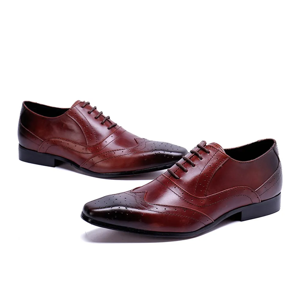 Mens Lace Up Square Toe Low Heel Oxford Shoes
