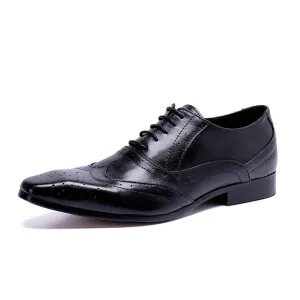 Mens Lace Up Square Toe Low Heel Oxford Shoes