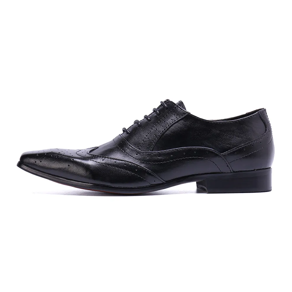 Mens Lace Up Square Toe Low Heel Oxford Shoes