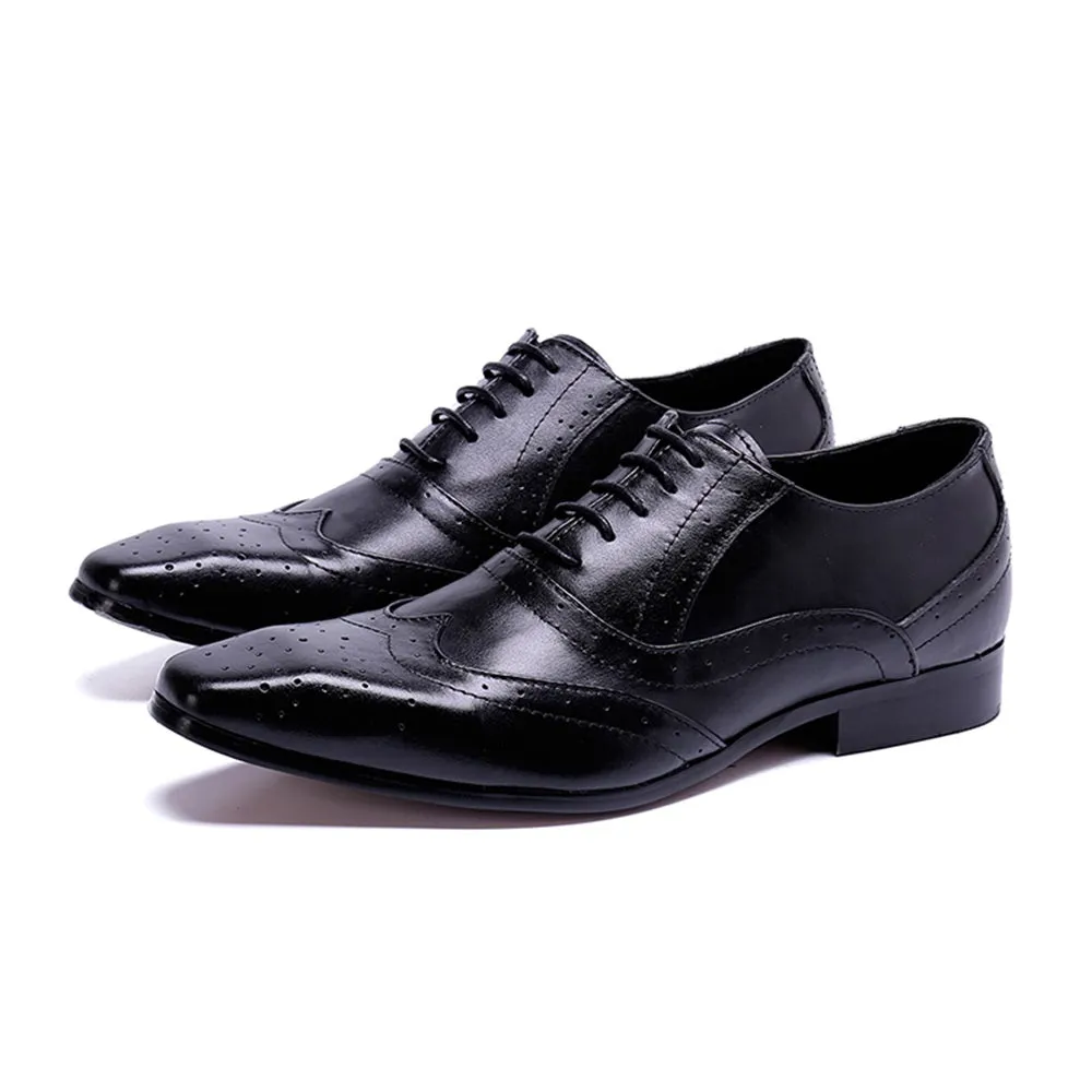 Mens Lace Up Square Toe Low Heel Oxford Shoes