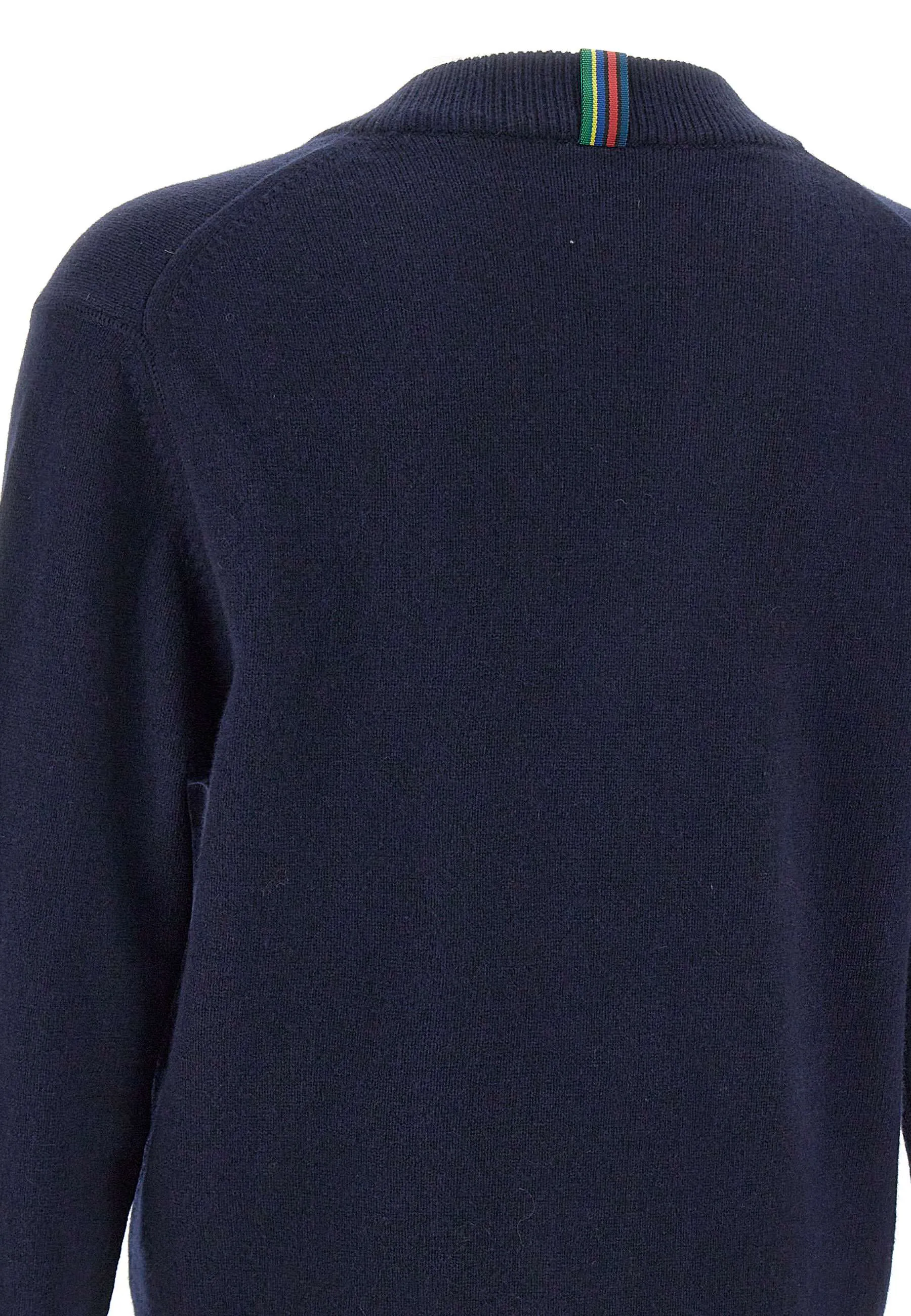 Merino Wool V-Neck Cardigan in Blue