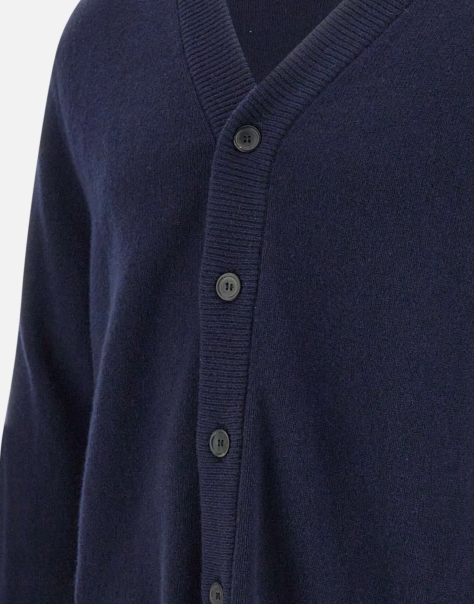 Merino Wool V-Neck Cardigan in Blue