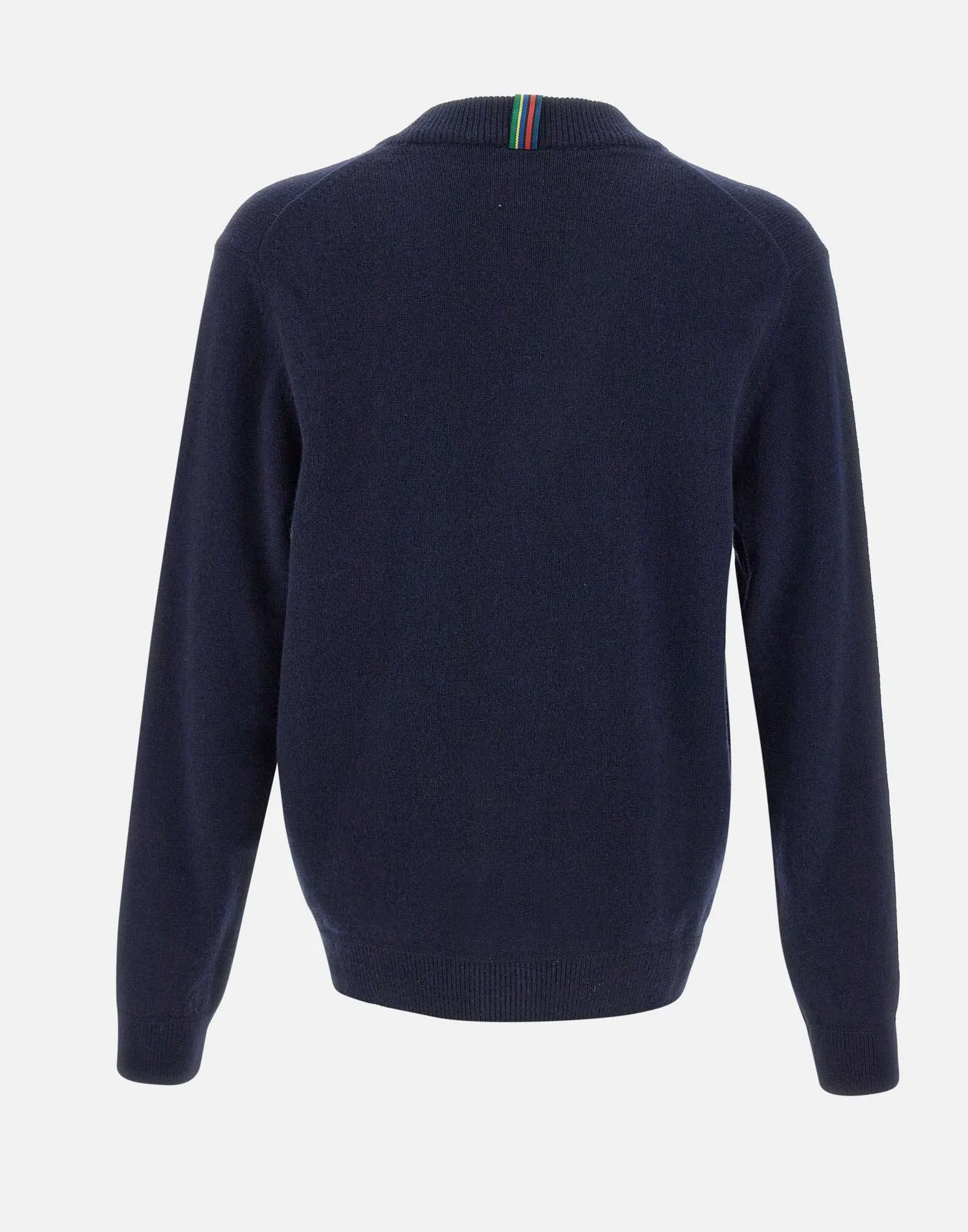 Merino Wool V-Neck Cardigan in Blue