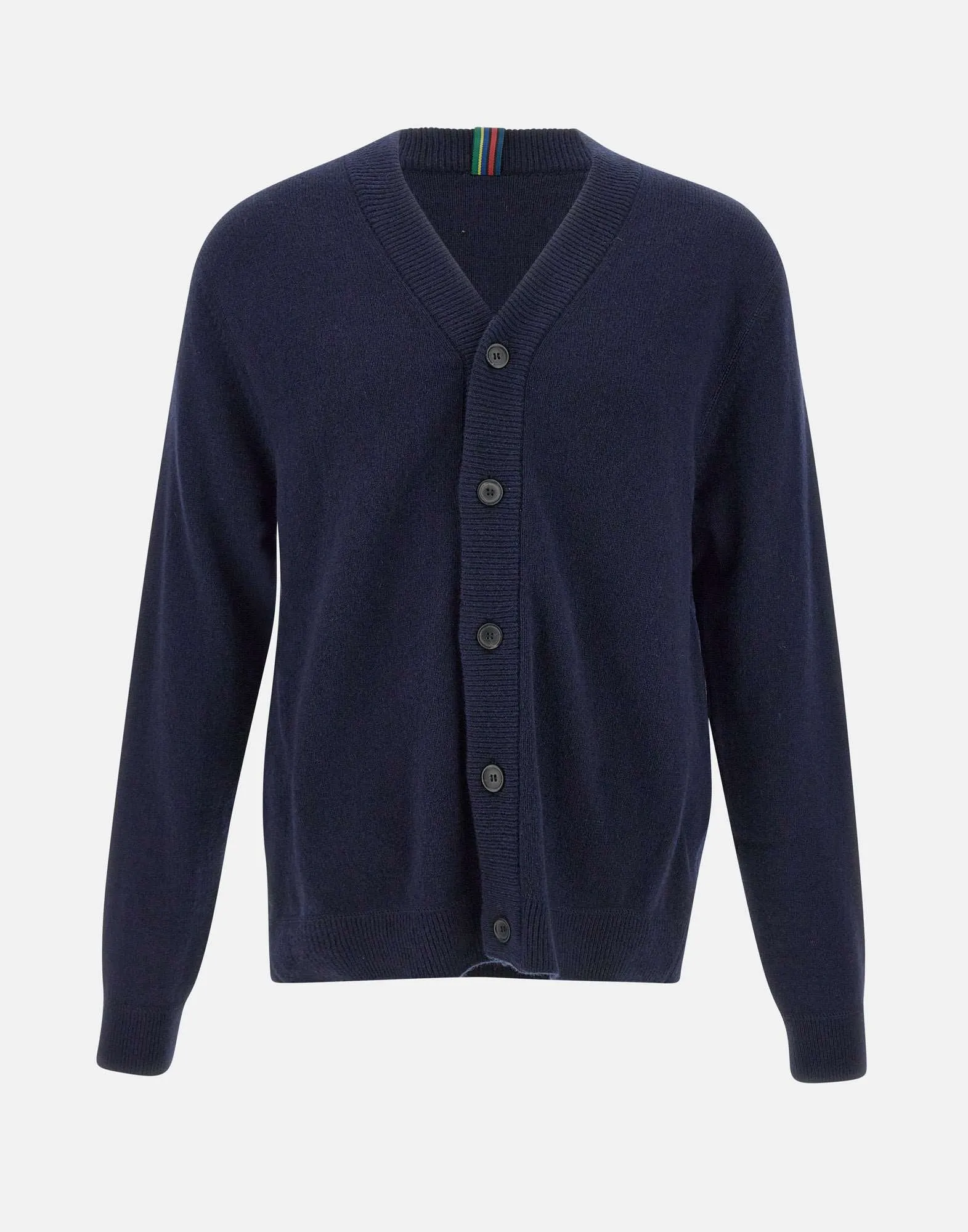 Merino Wool V-Neck Cardigan in Blue