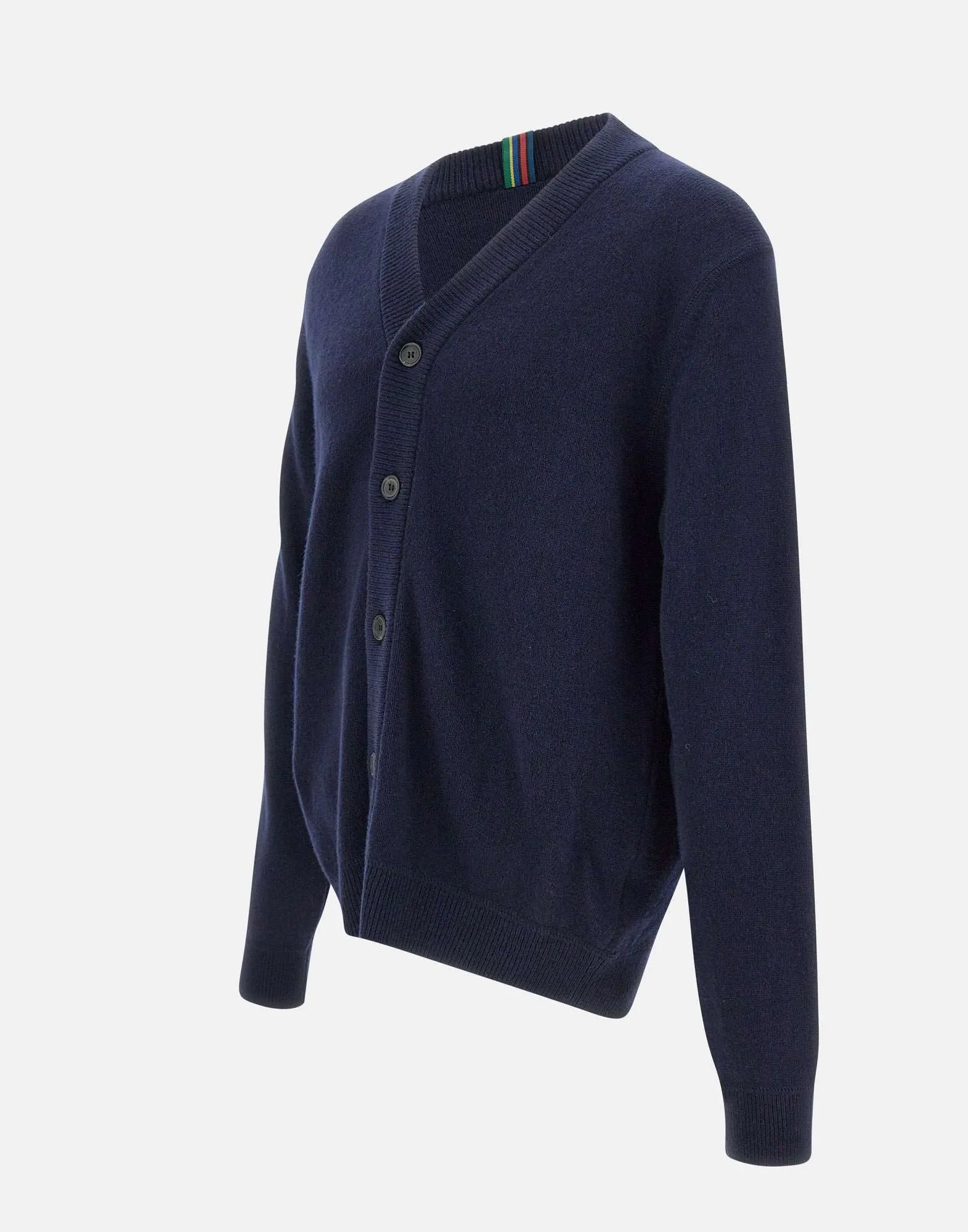 Merino Wool V-Neck Cardigan in Blue