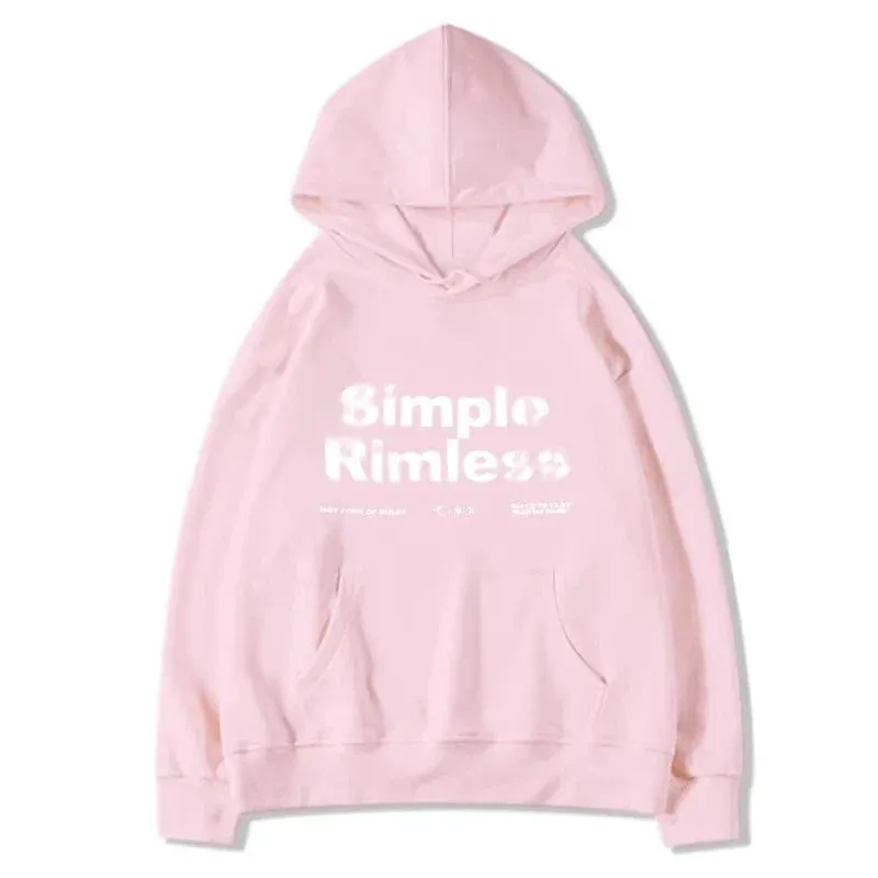 Metaversmall Wine Red Chic Letter Printing Women Hoodies Fashion Hooded Drawstring Basic Pure Color Simple Casual Loose Female Hoodies