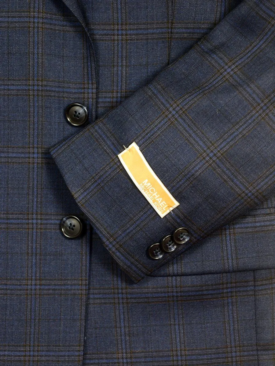 Michael Kors 20527 100% Wool Boy's Sport Coat - Plaid - Navy / Multi, 2-Button Single Breasted