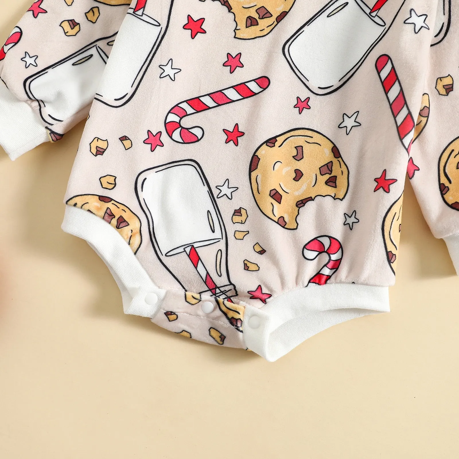 Milk, Cookie, and Candy Cane Baby Onesie